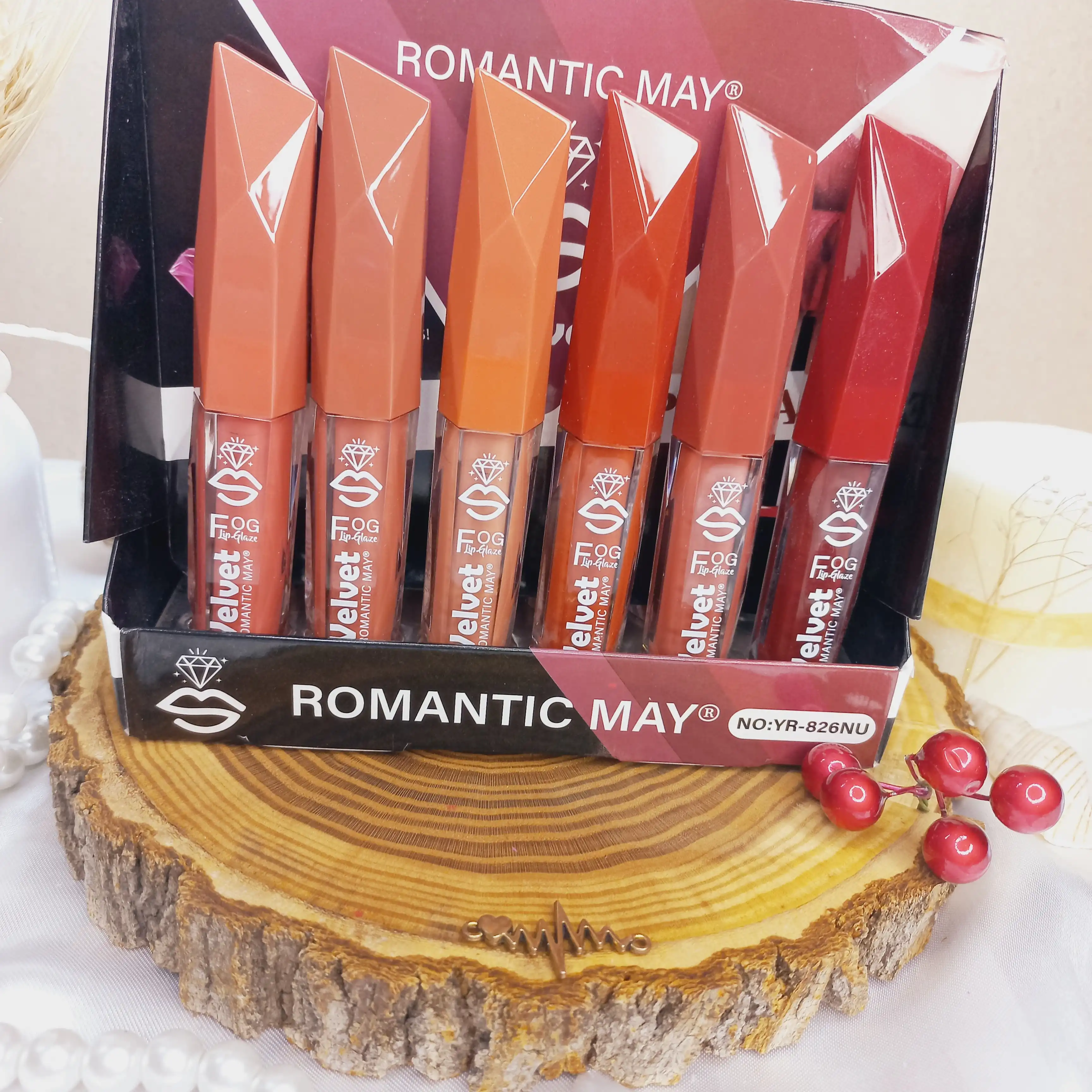 پک 6 تایی رژ لب مایع رمانتیک کد826 ROMANTIC MAY