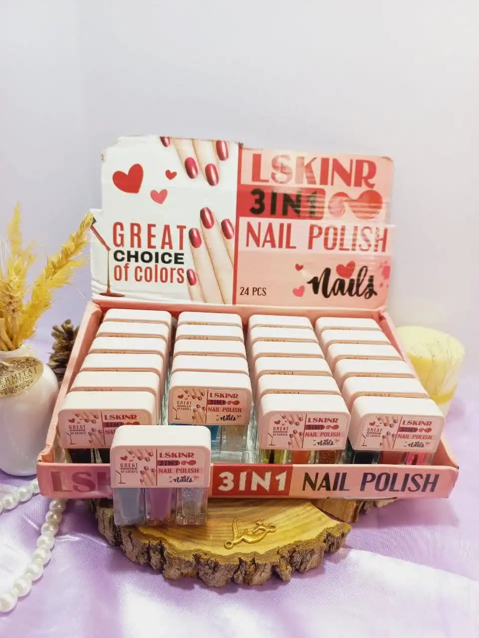 لاک سه قلو پرطرفدار نایلی پولیش لسکینر NAIL POLISH LSKINR کد 9008 | پخش عمده