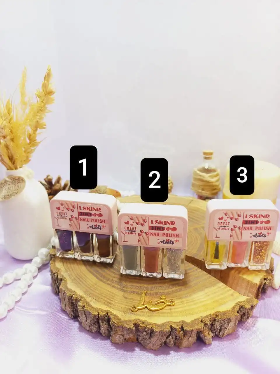 لاک سه قلو پرطرفدار نایلی پولیش لسکینر NAIL POLISH LSKINR کد 9008 | پخش عمده
