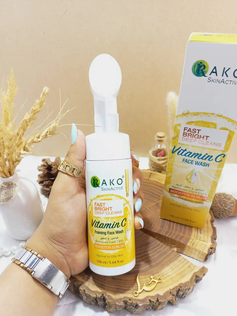 فوم براش دار سفیدکننده و تمیز کننده عمیق پوست عصاره ویتامین سی راکو RAKO اصلی کد RK1098