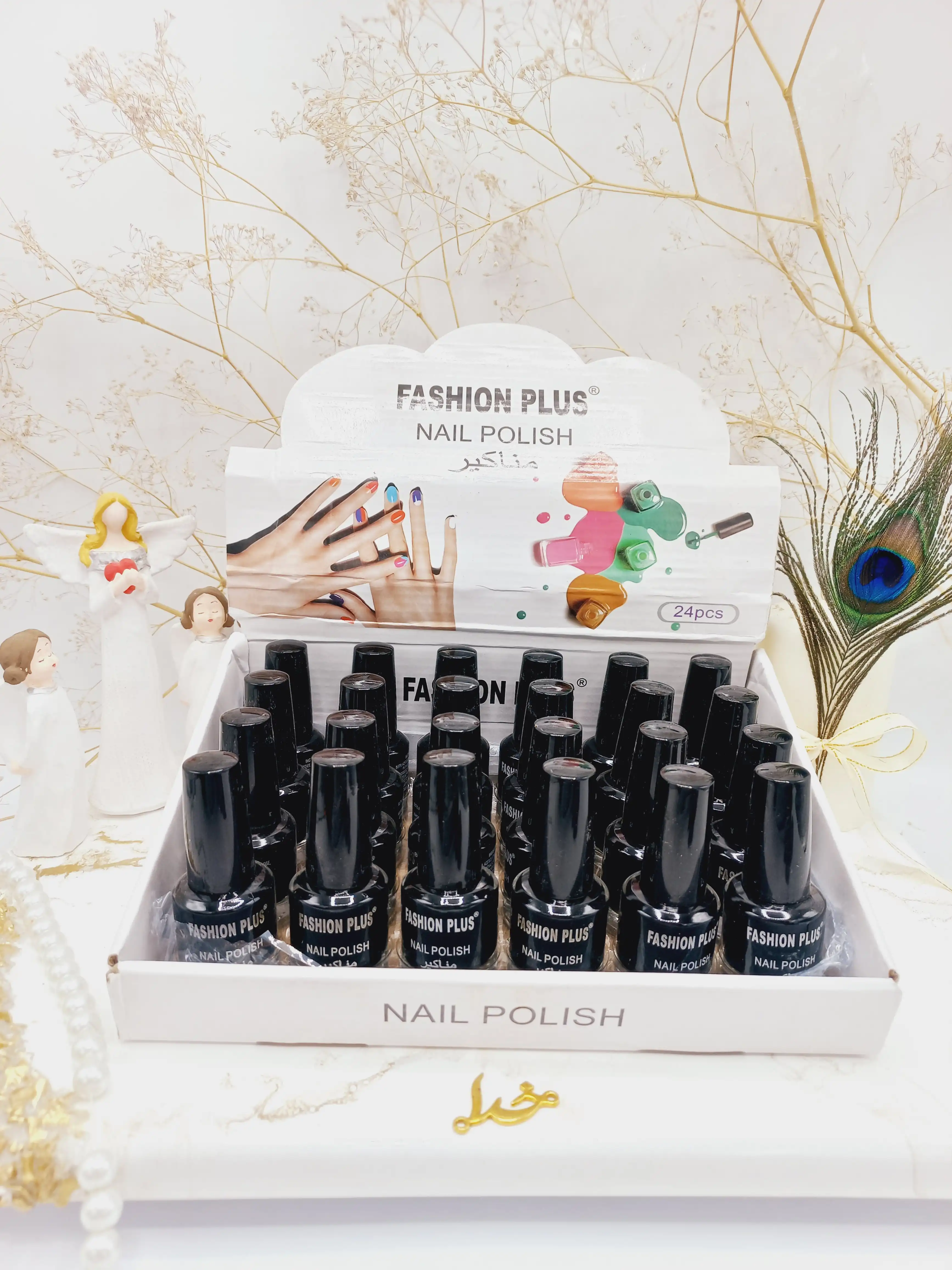لاک ناخن مشکی فشیون پولیش FASHION PLUS کد 9213