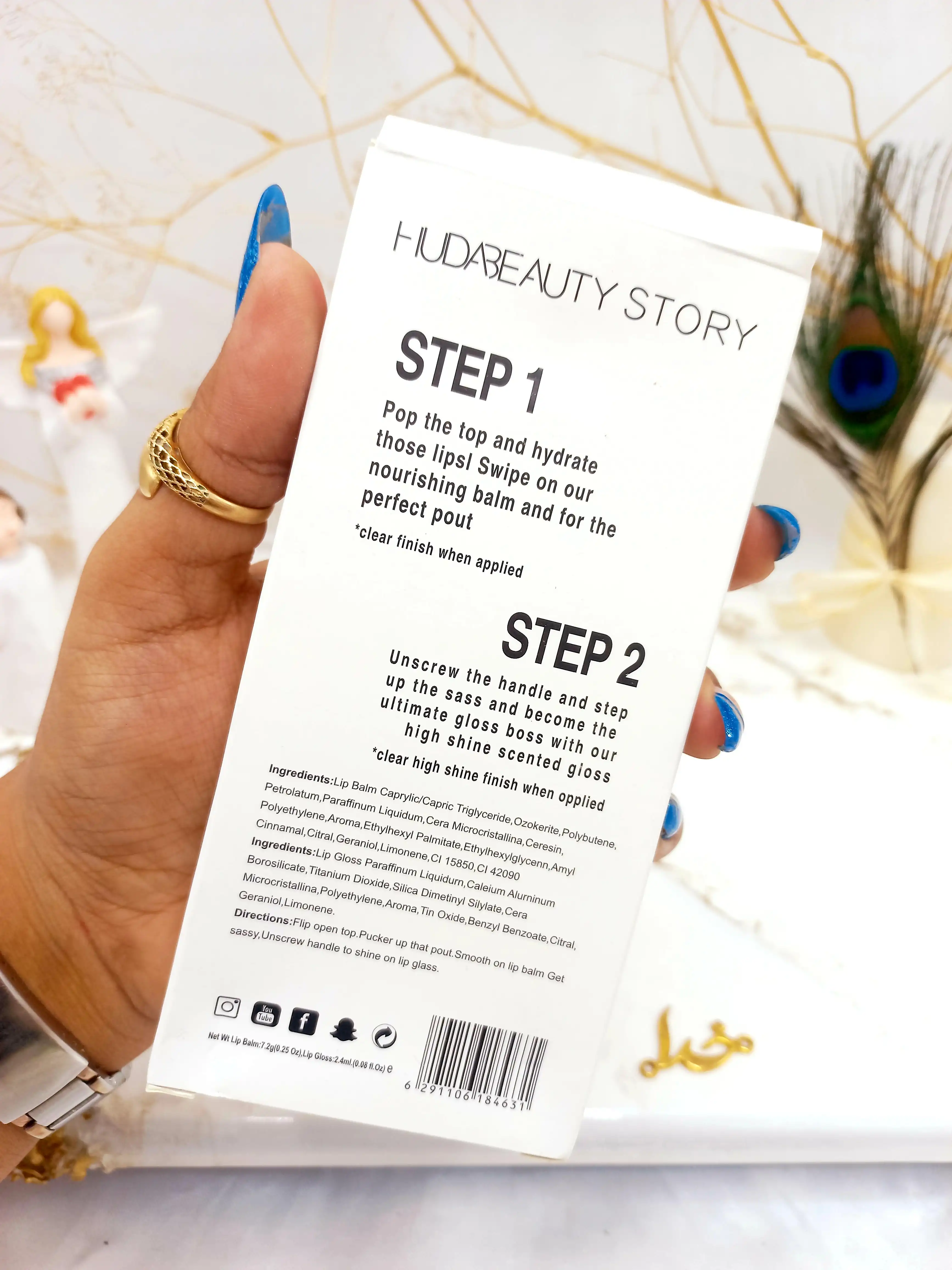 برق لب و بالم لب آبنباتی کاکائو هدا بیوتی استوری HUDA BEAUTY STORY