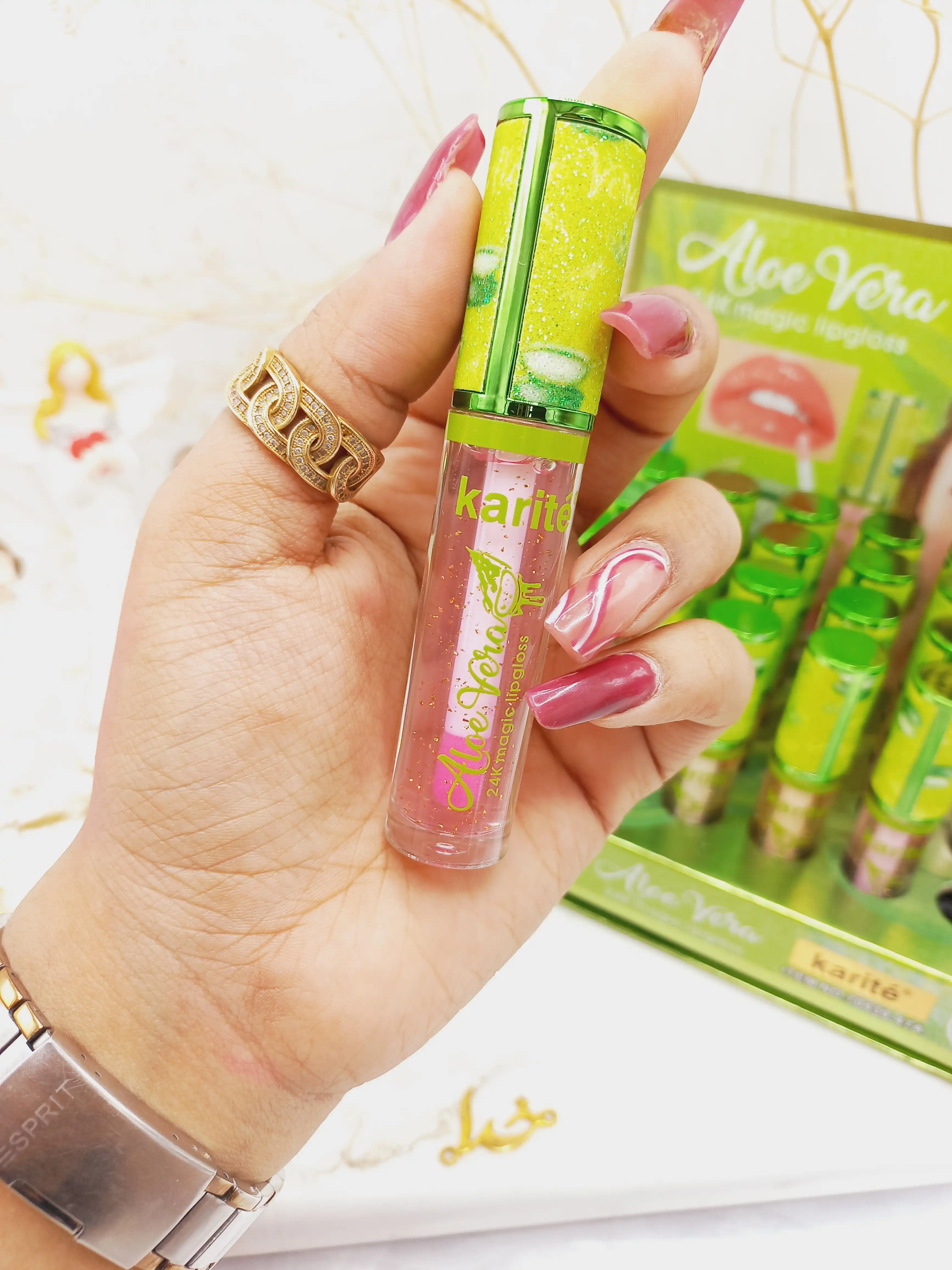 برق لب حرارتی و ویتامینه آلوورا کیس بیوتی kiss beauty کد 70439