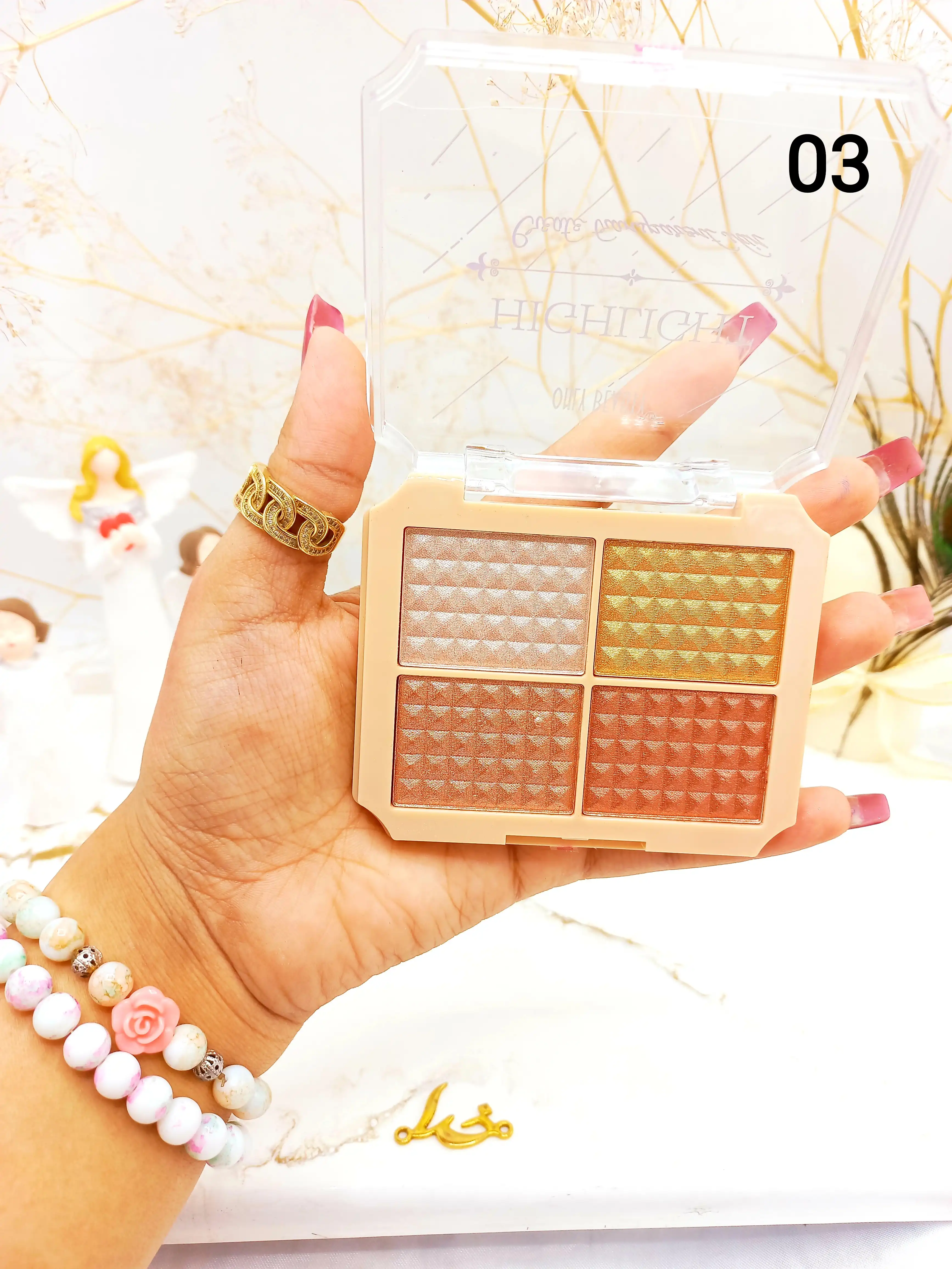 هایلایتر پر طرفدار چهار رنگ ONLY BEAUTY کد es1555
