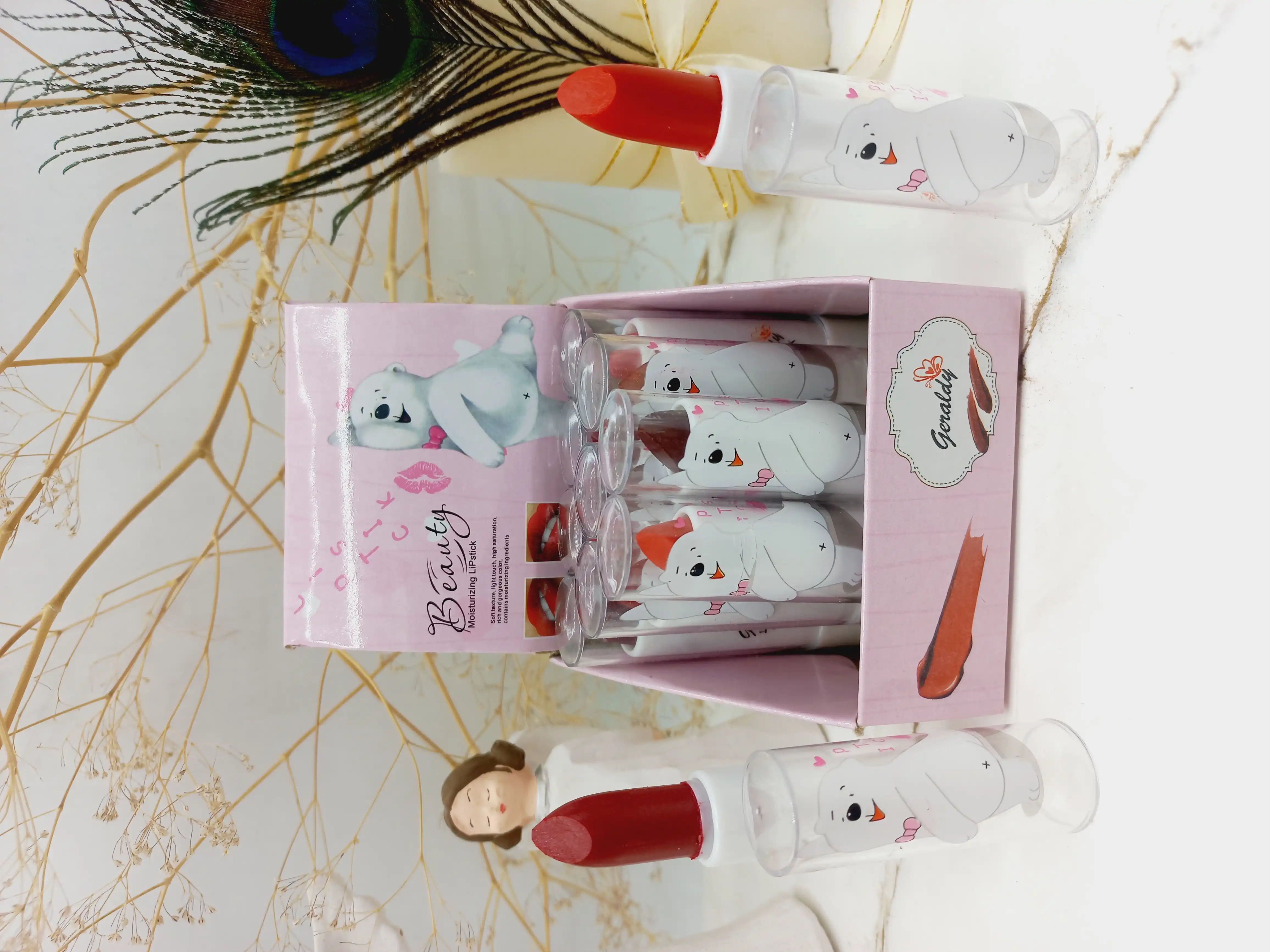 رژ جامد بیوتی Beauty طرح خرس کد 3329 (رنگ بندی رندم)