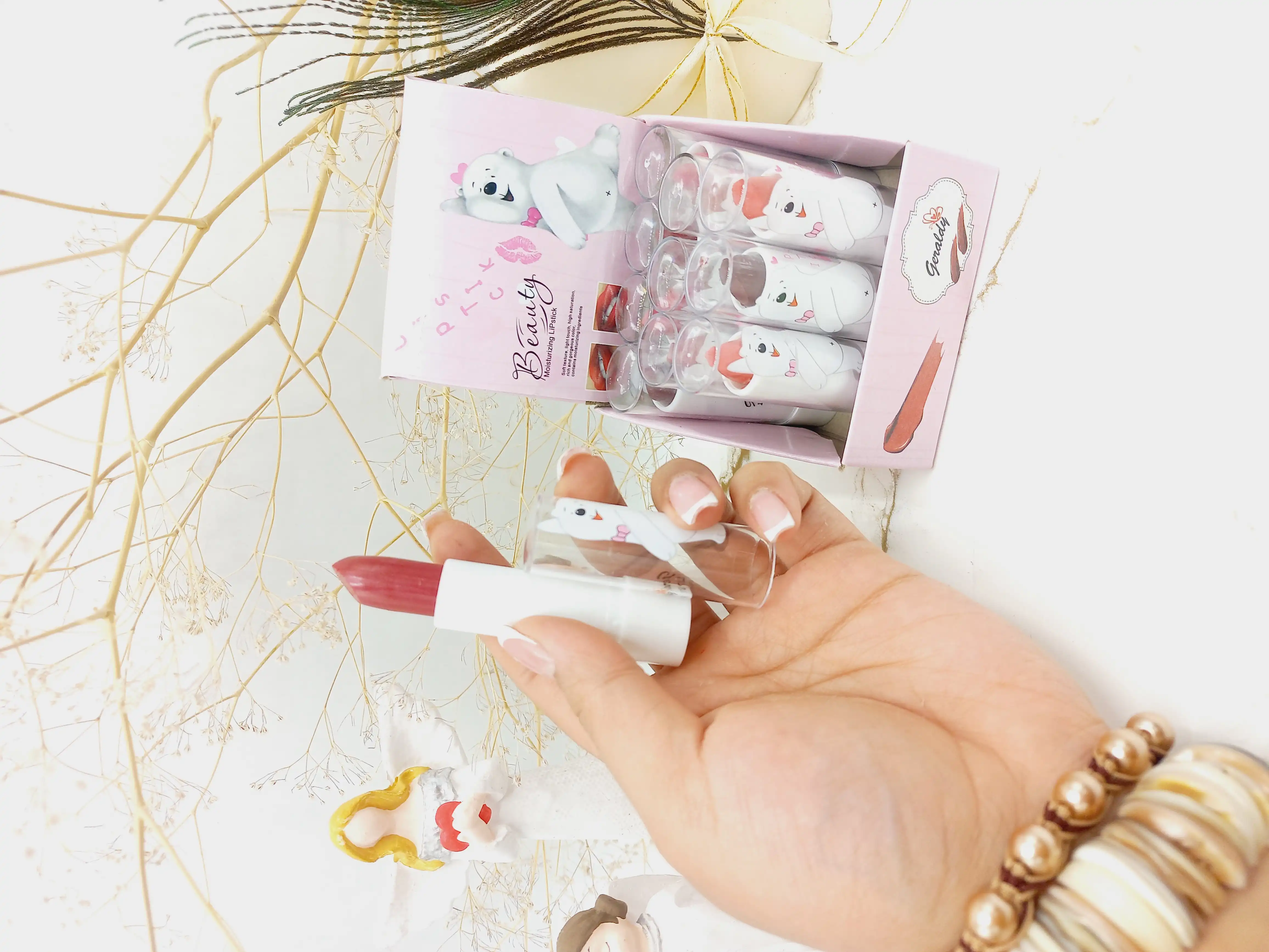 رژ جامد بیوتی Beauty طرح خرس کد 3329 (رنگ بندی رندم)