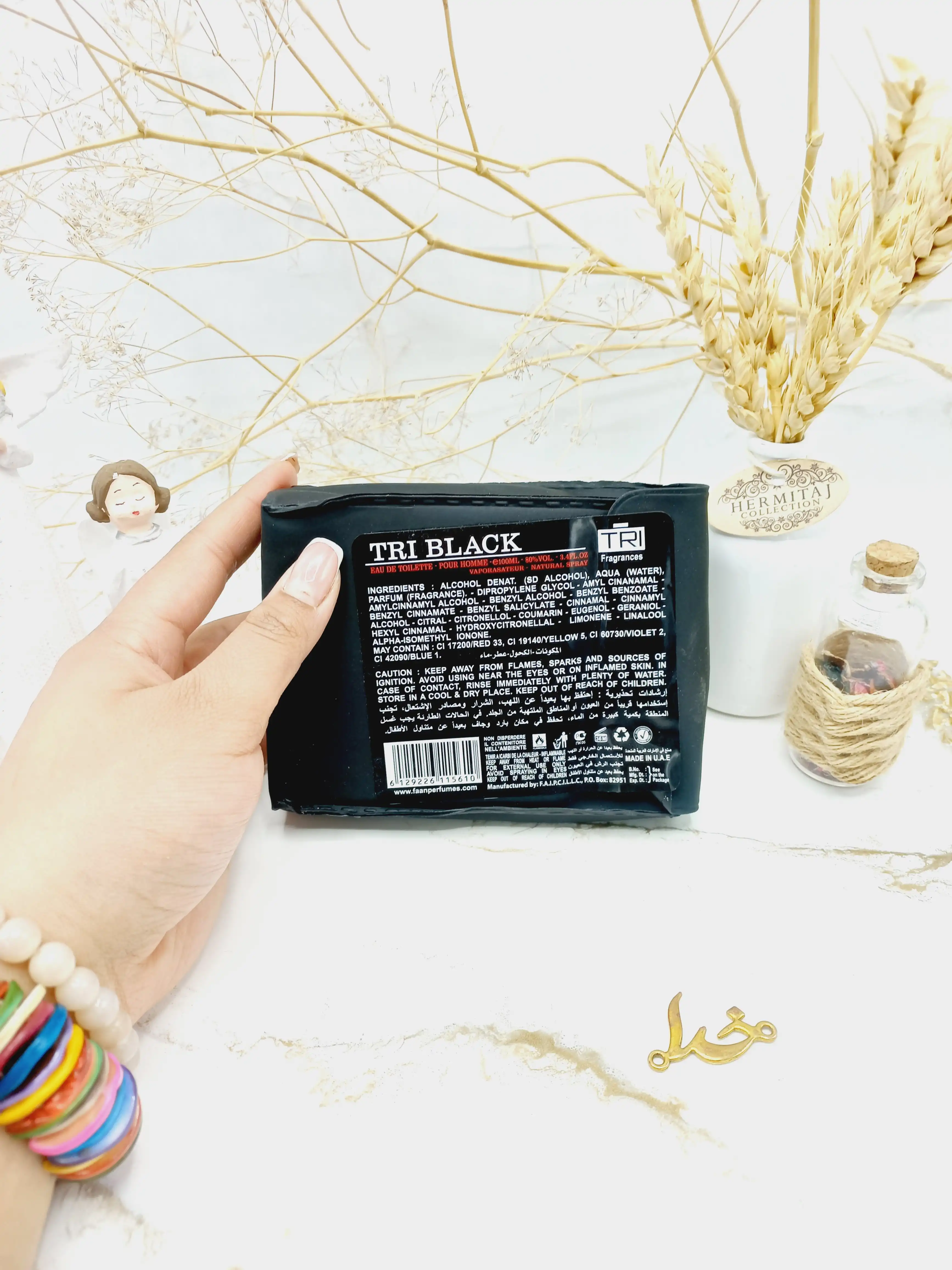 ادکلن تری بلک TRI Black حجم 100 میلی لیتر اماراتی (کیف چرمی)