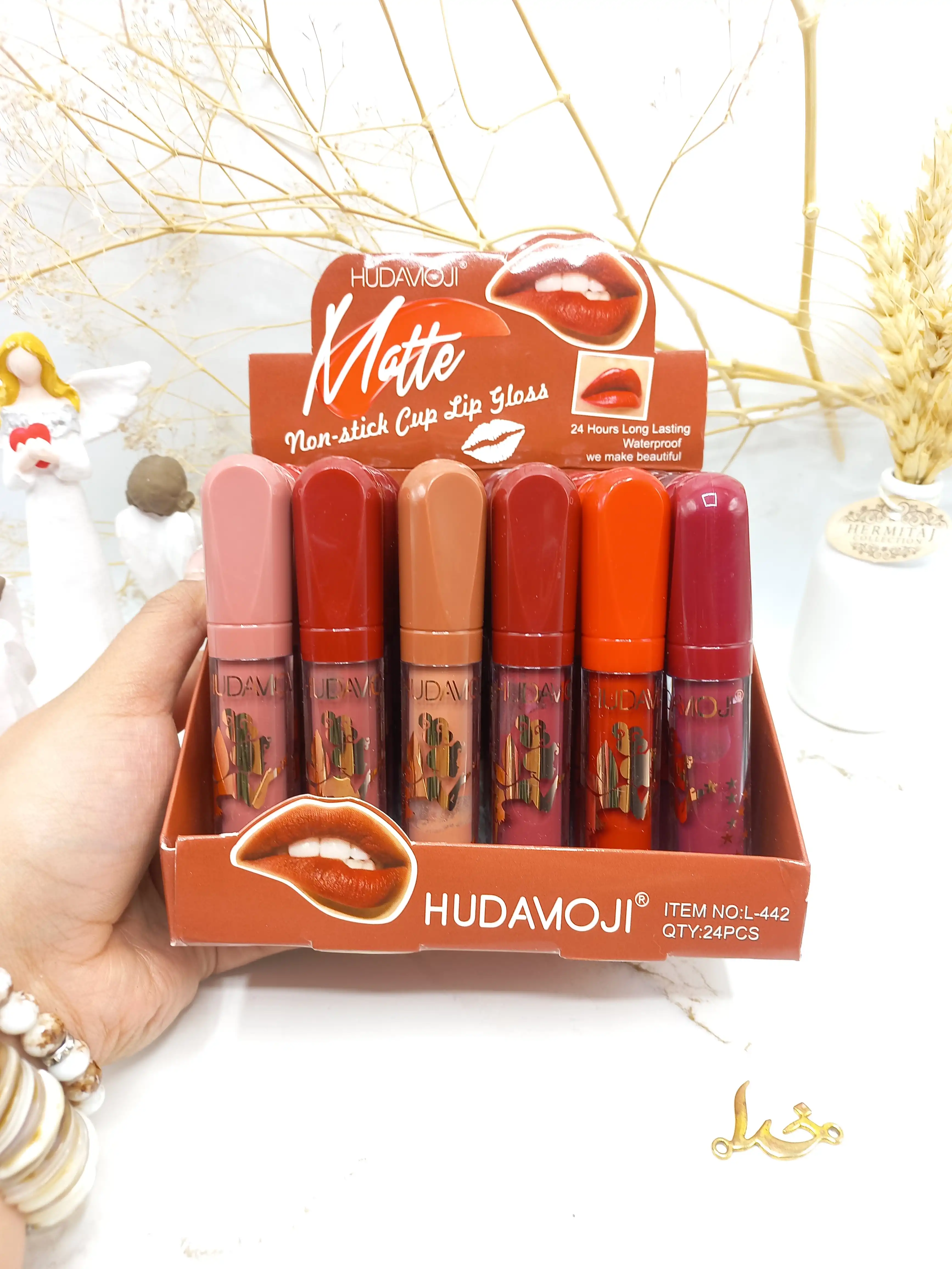 پک 6 تایی رژ لب مایع ضد آب هدی موجی ‏HUDAMOJI‏ کد L442