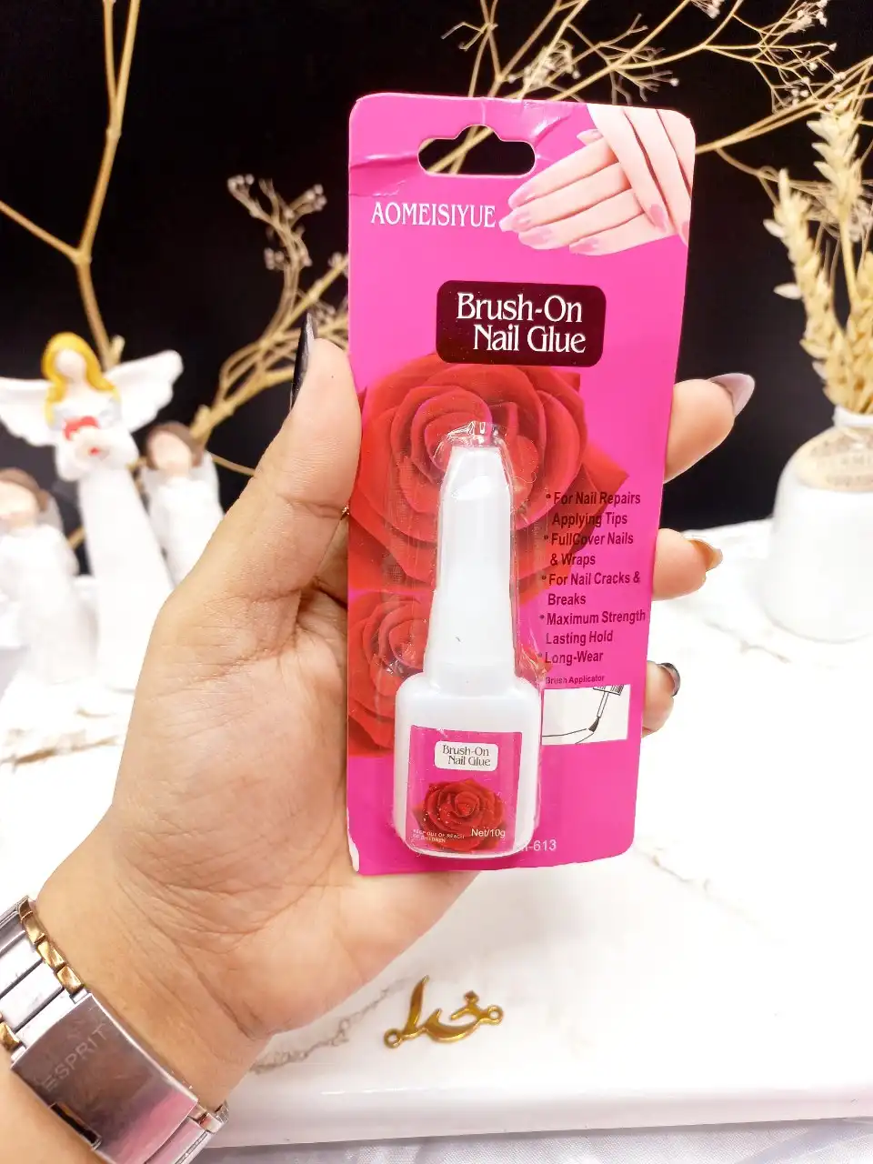 چسپ ناخن فرچه دار برند Brush_On  Nail Glue کد AM_613