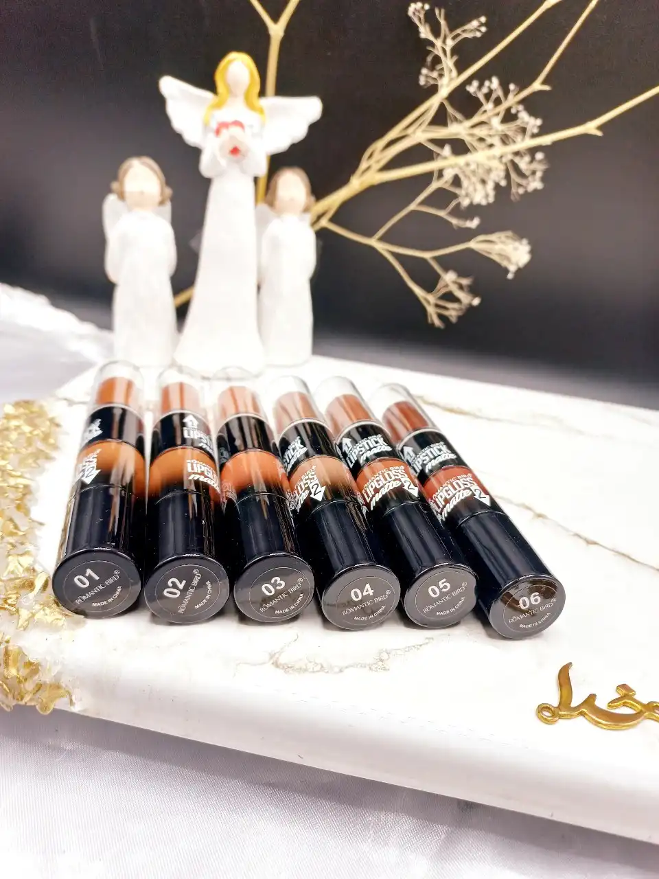 پک 6 تایی رژ جامد و مایع دو سر DOUBLE کد RB 161