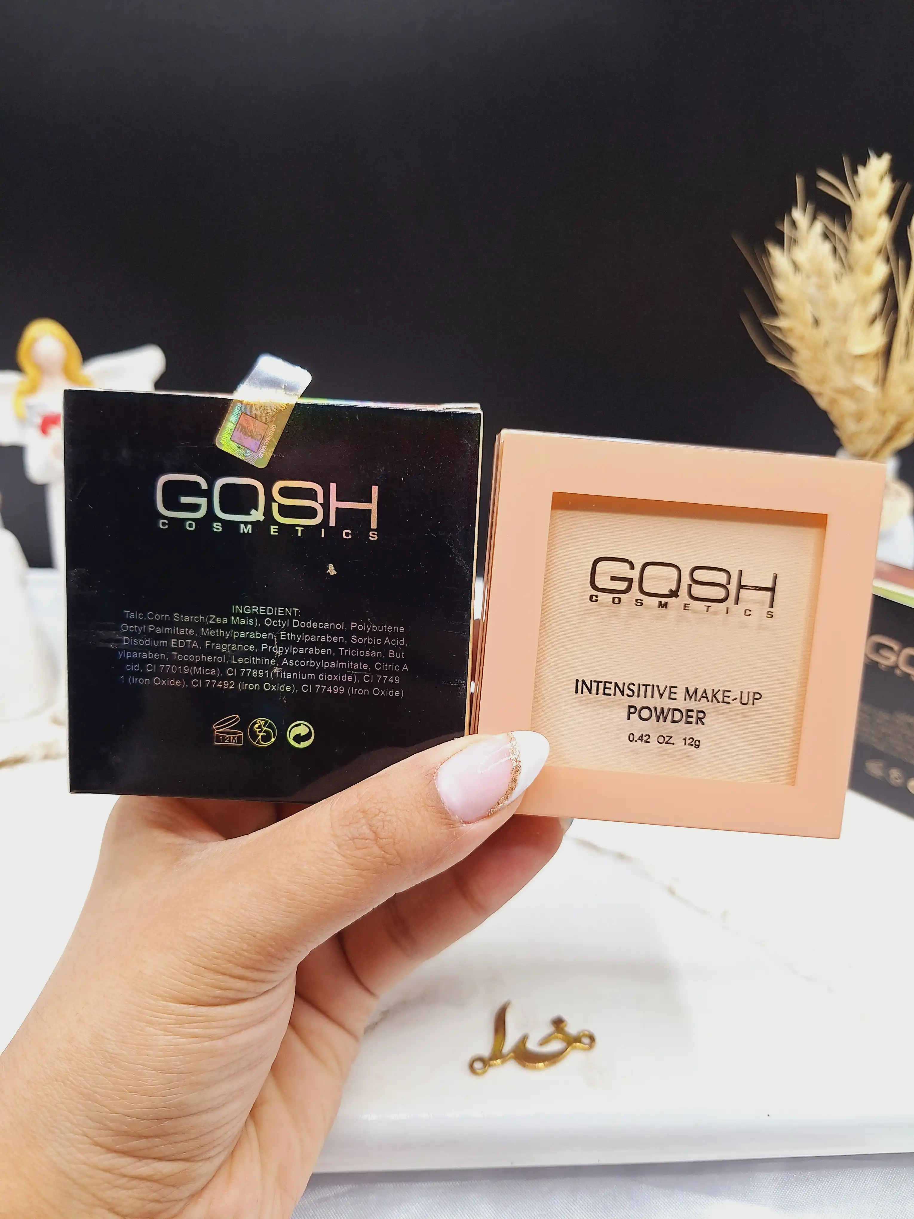 پنکک مخملی و با دوام همراه با پد و آیینه برند گاش GOSH کد 9803