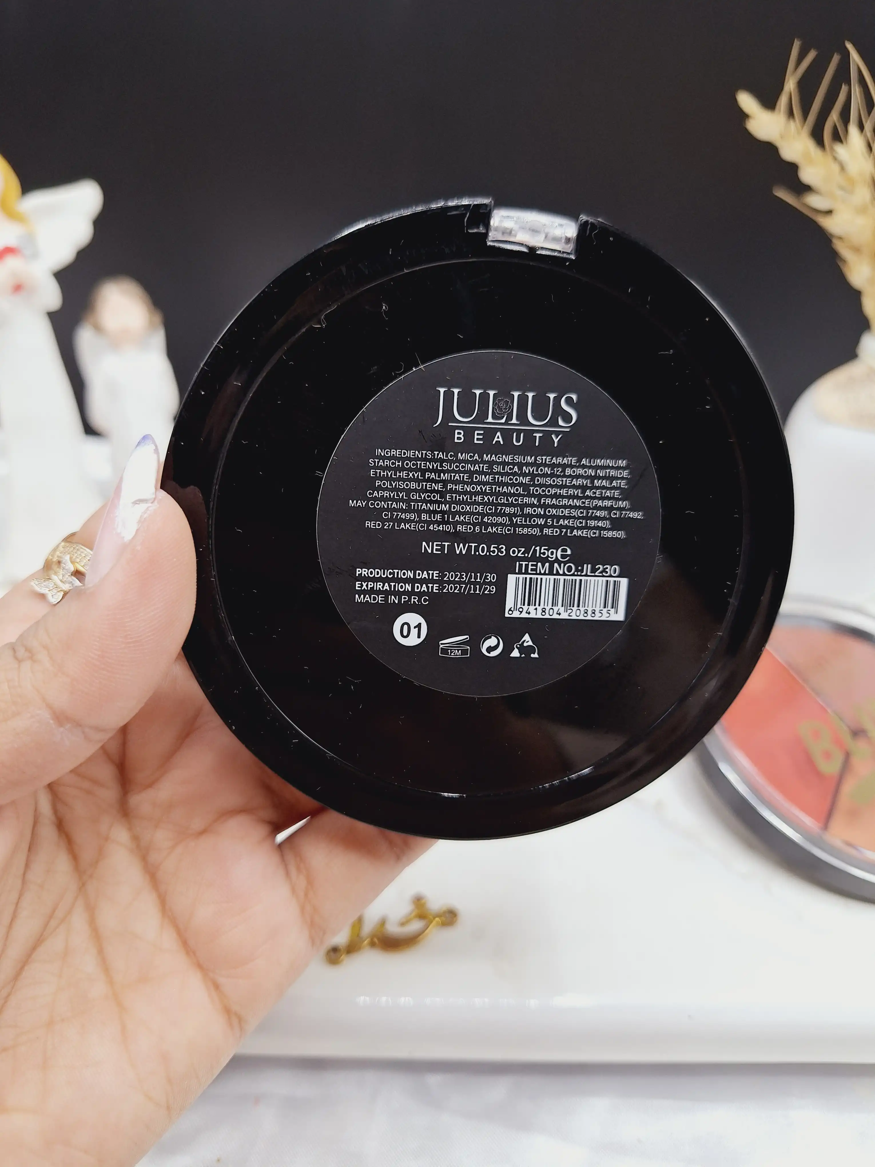 رژ گونه دایره ای 3 رنگ برند جولیوس JULIUS کد JL 230