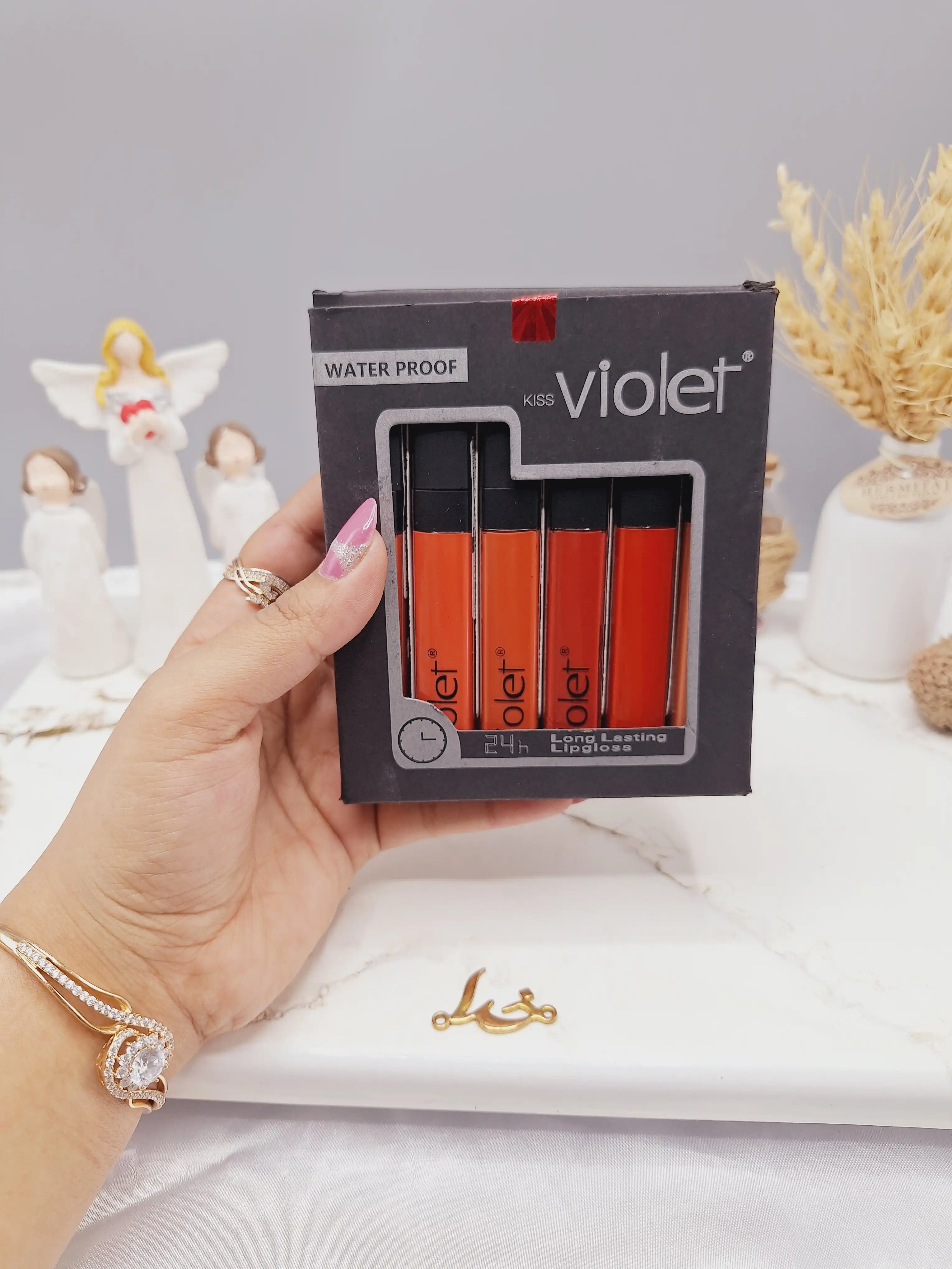 پک 12 عددی رژ مایع برند کیس ویولت KISS Violet کد YL1006