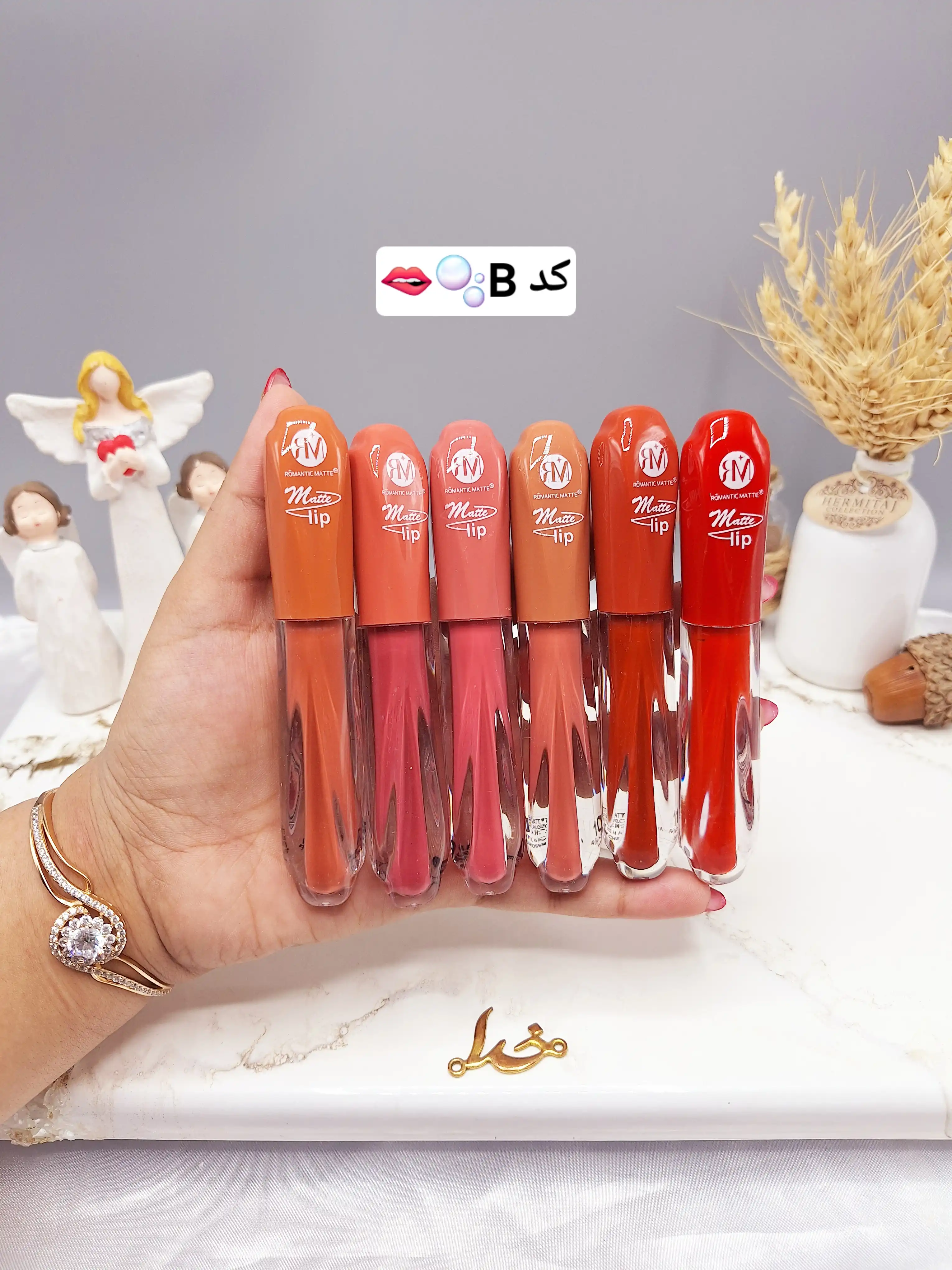 پک رژ لب مایع 6 عددی برند رومانتیک مات ROMANTIC MATTE کد RY _1268