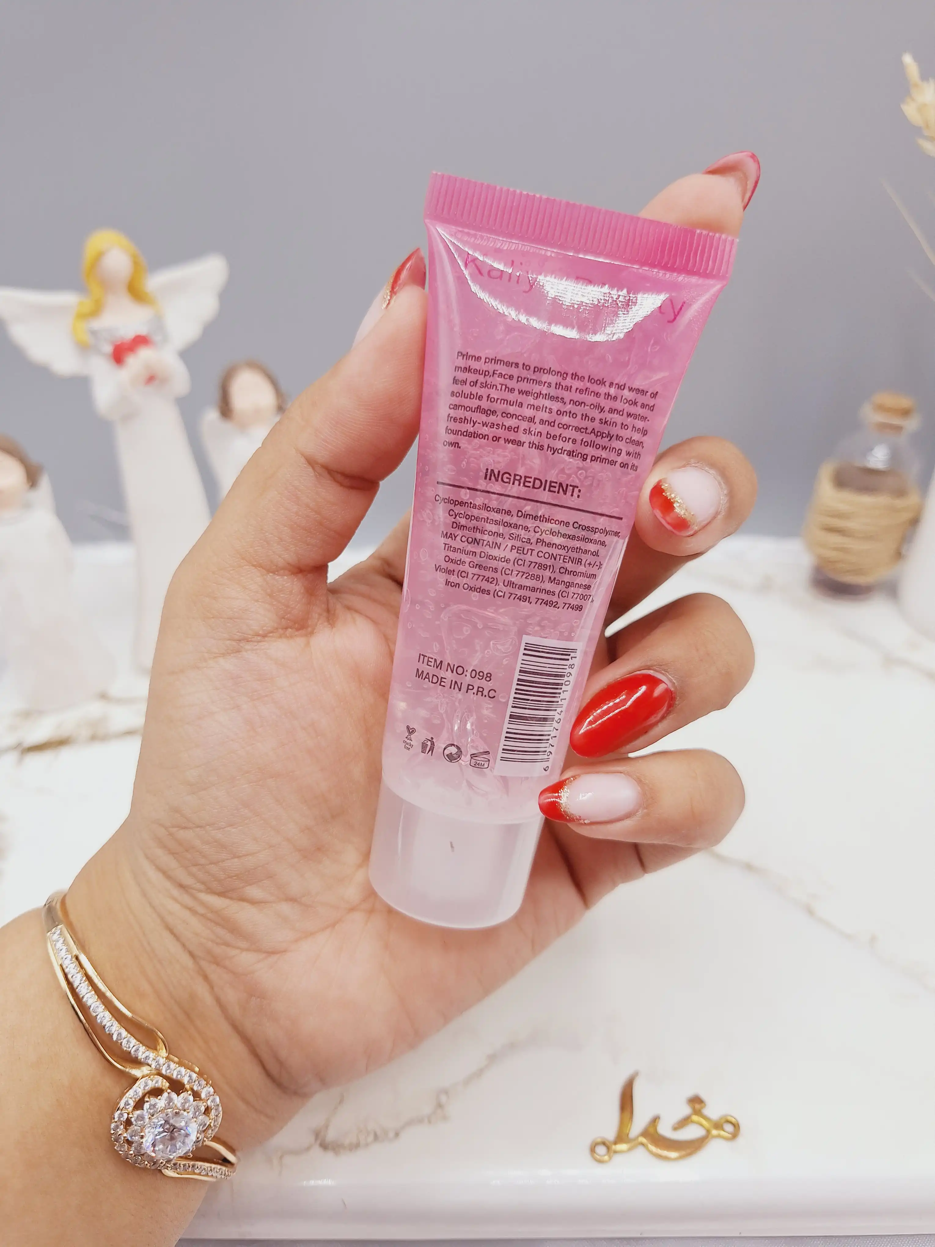 پرایمر آرایشی تیوپی طرح گل رز برند کالیا بیوتی Kalia Beauty کد 098