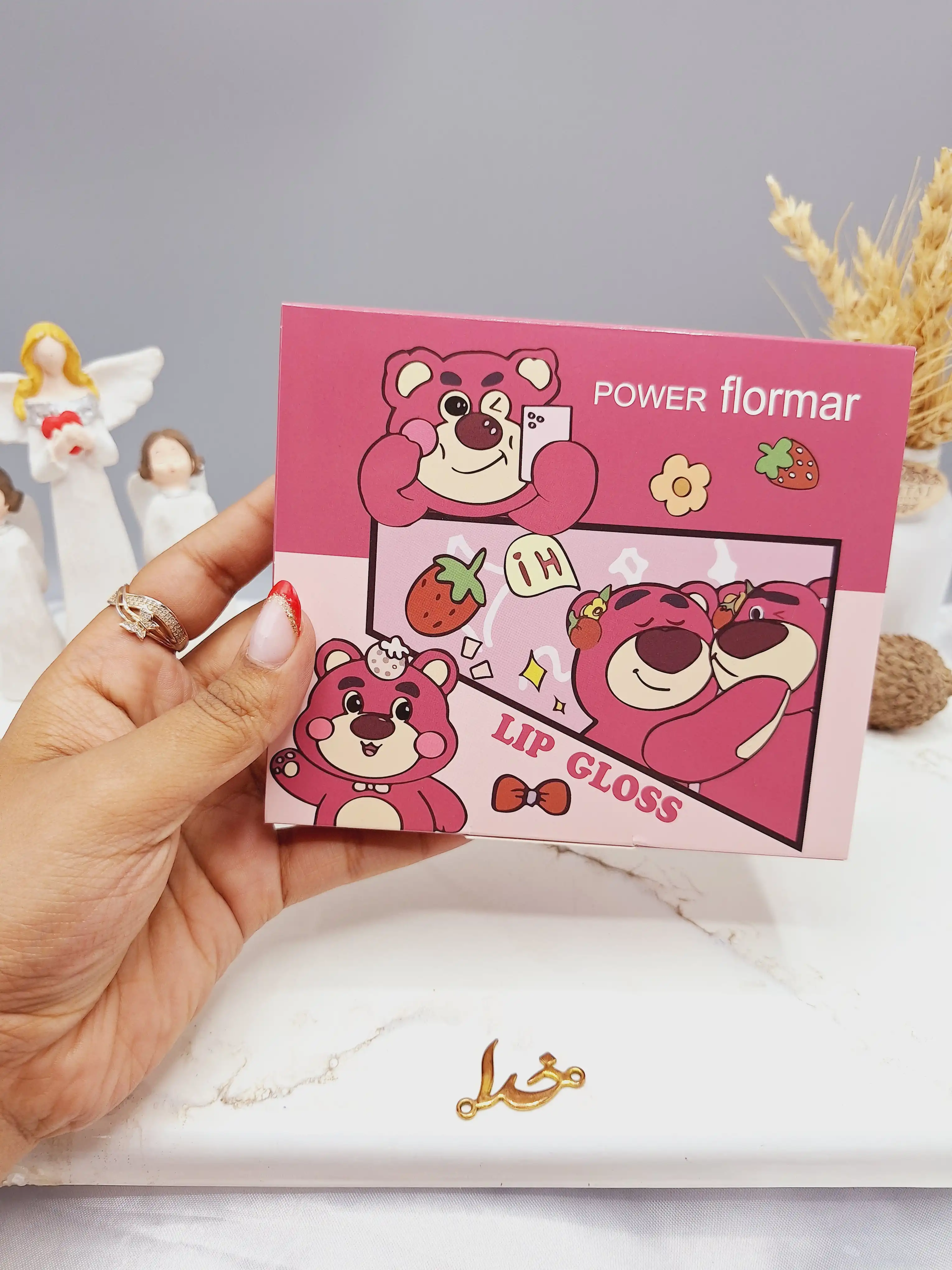 پک 6 تایی لیپ گلاس شاین دار خرس عاشق برند POWER flormar کد 1018