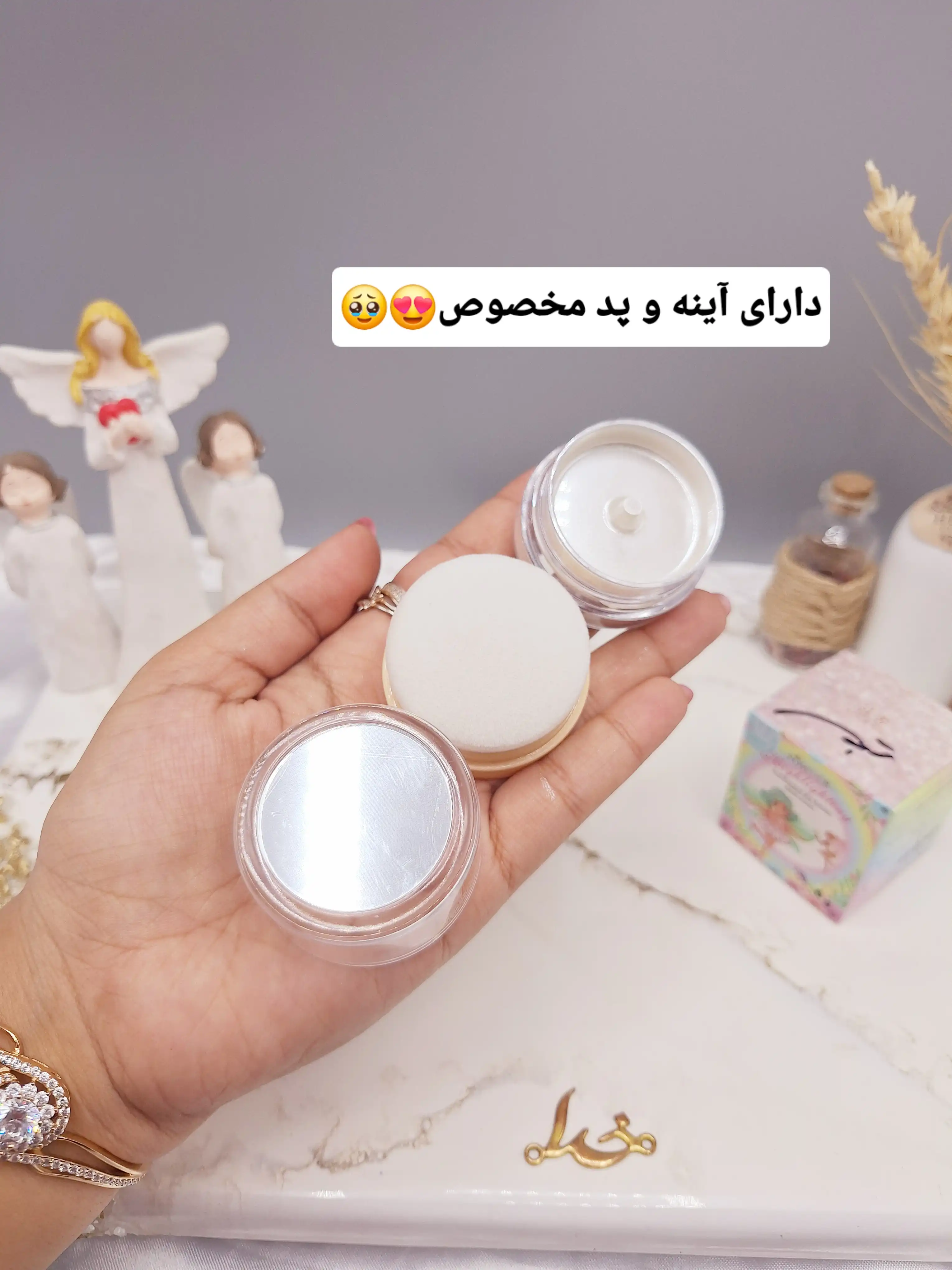 هایلایتر پد دار شاین ریز رنگ طلایی مناسب کل بدن طرح پری برند POWDER کد XS-1096