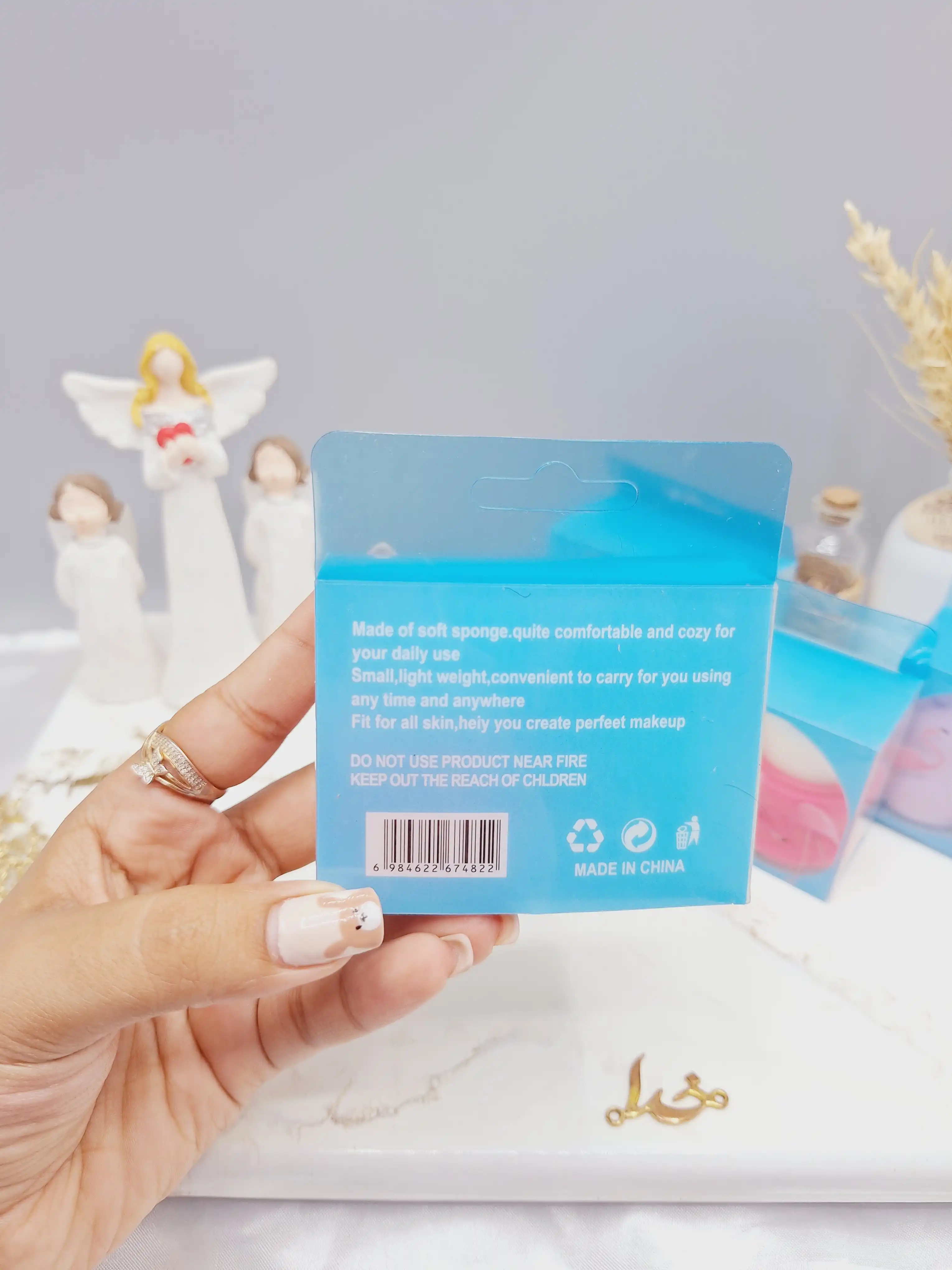 ست پک دوتایی فیس براش صورت و پد تخم مرغی POWDER PU PUFF کد 4822