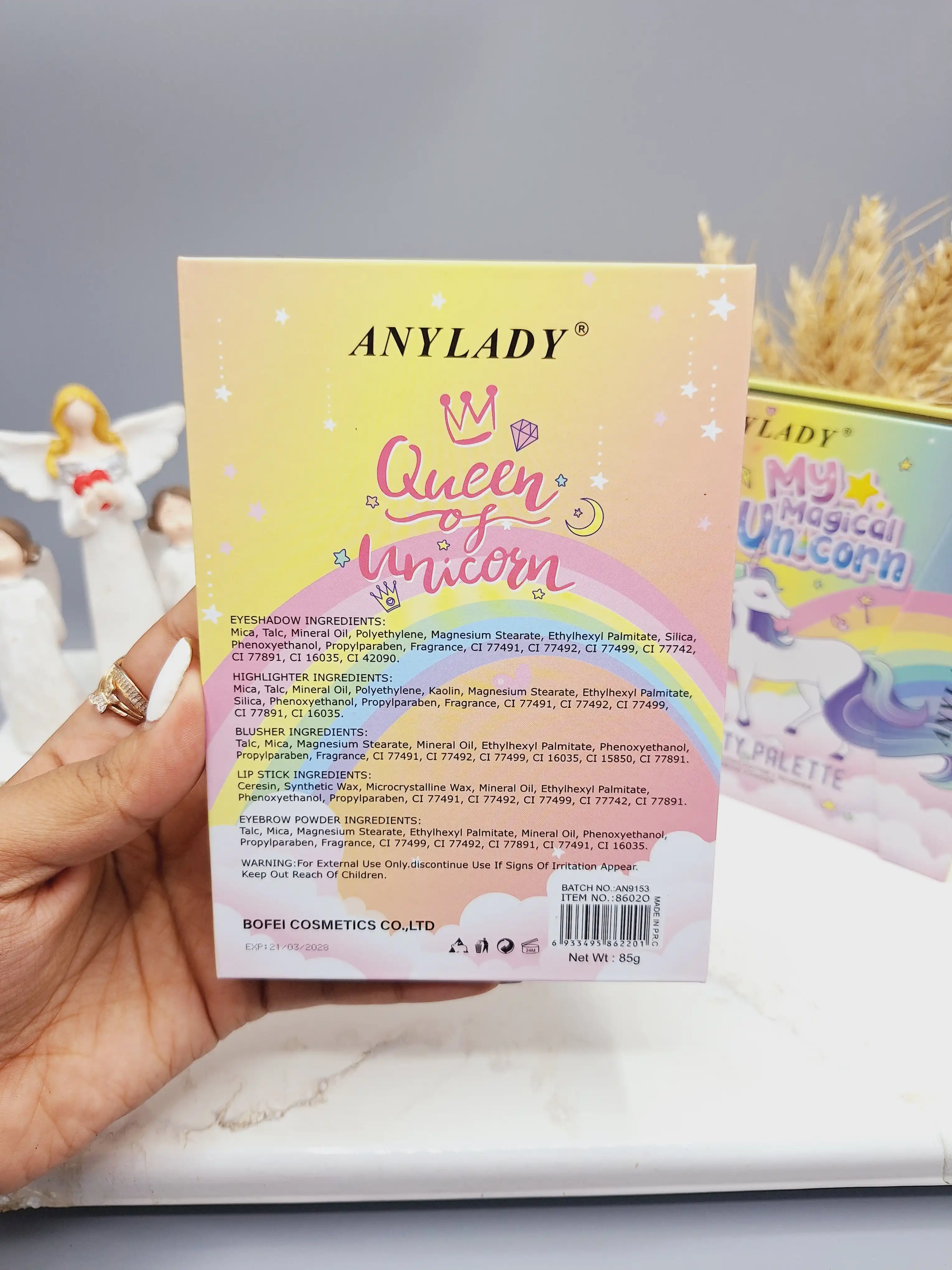 پالت سایه آنالیدی طرح اسب تک شاخ برند ANYLADY کد 8602O