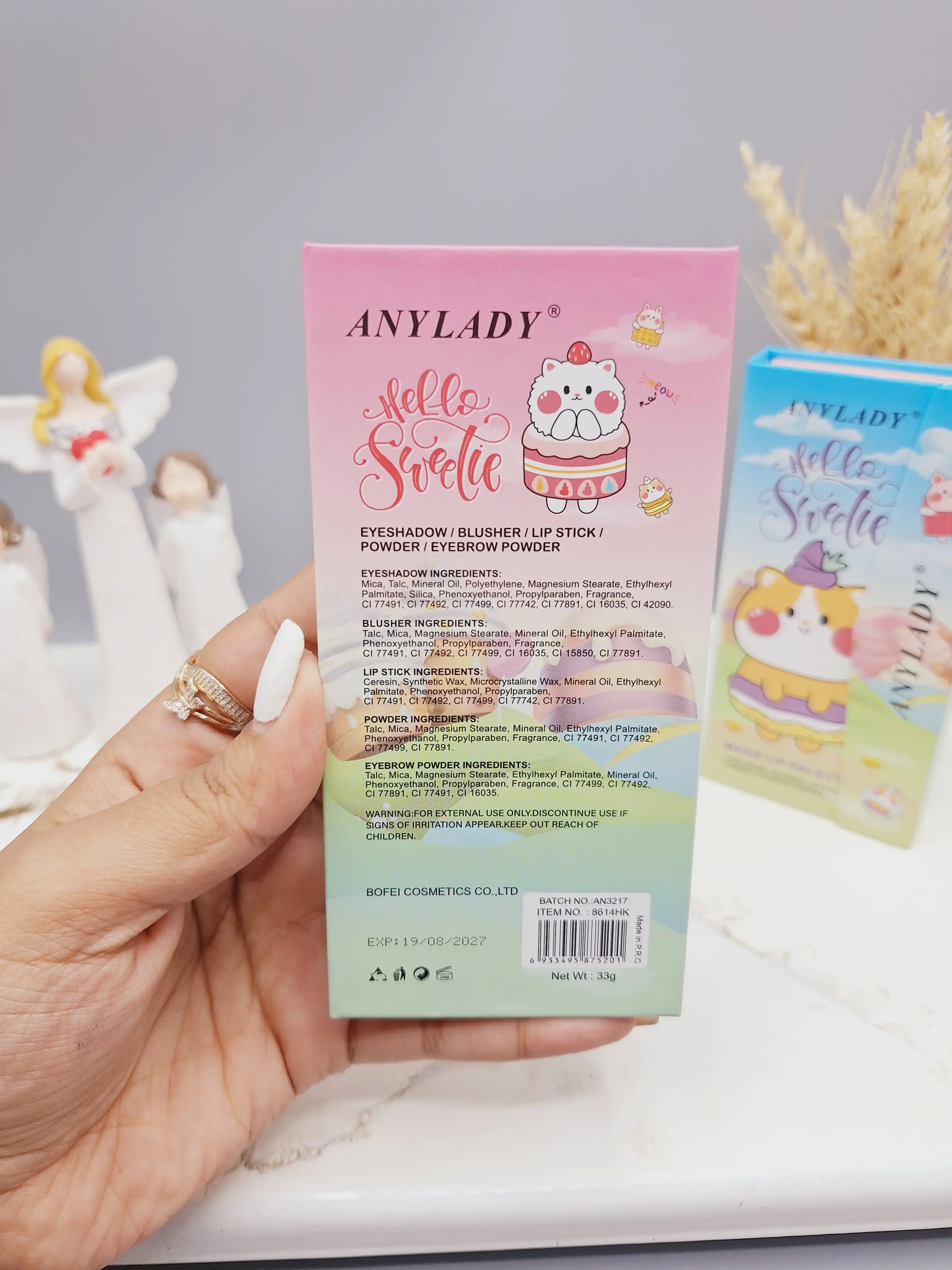 پالت سایه آنالیدی طرح گربه چاقالو  برند ANYLADY کد 8614HK