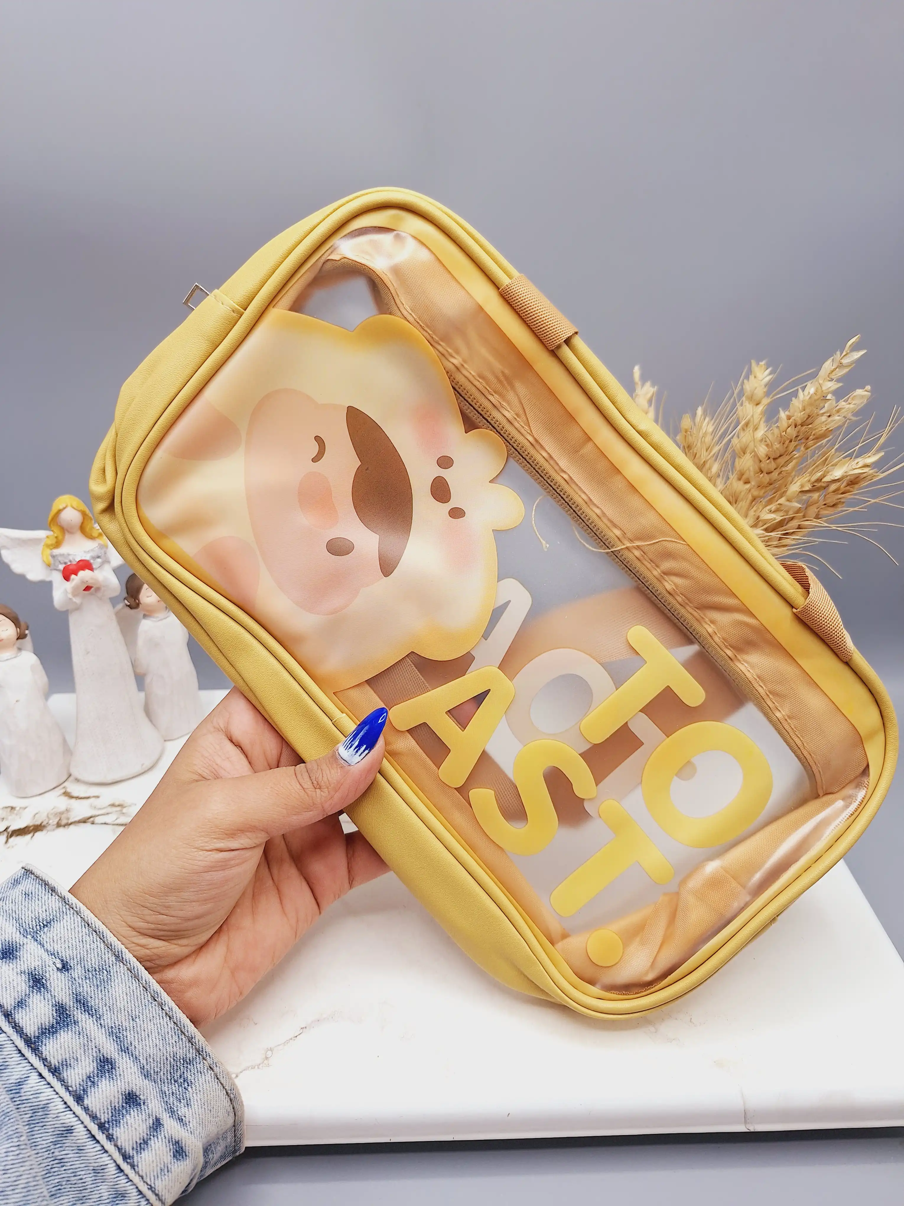 واشبگ بزرگ طرح جوجه جنس چرم (رنگ طلایی)