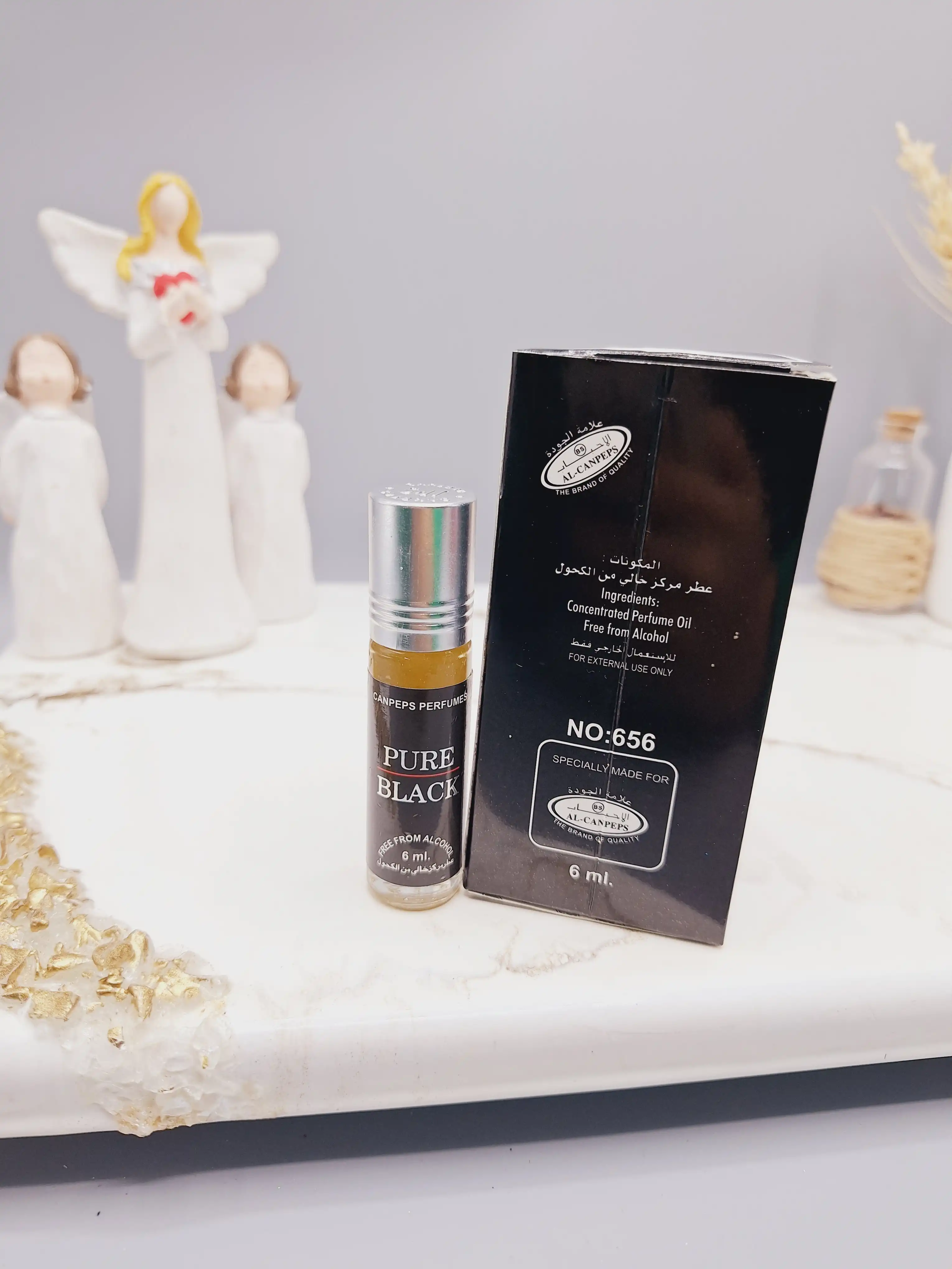 عطر 6 میل بدون الکل مدل PURE BLACK مردانه