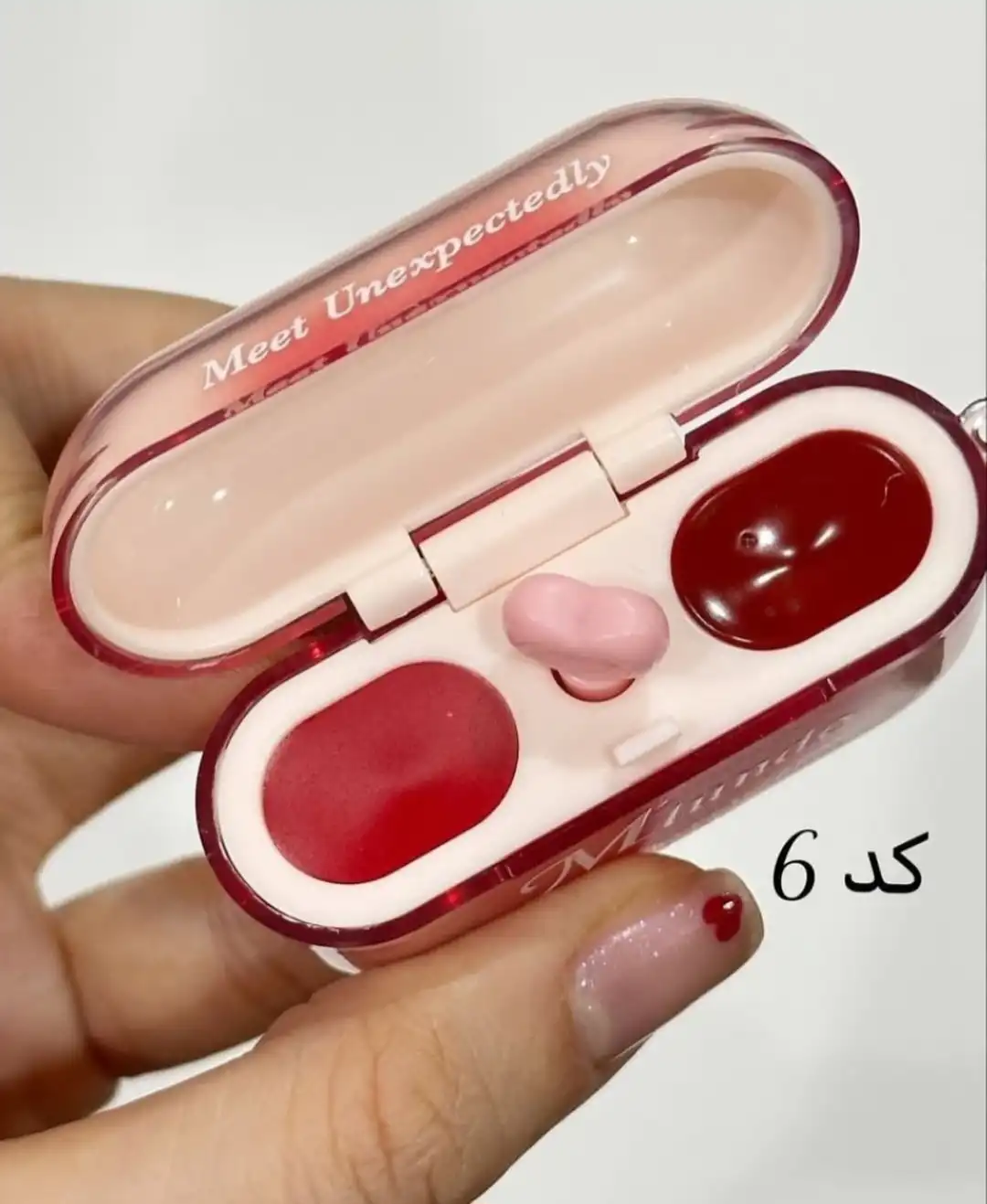 رژ لب دو قلو مدل ایرپادی فوق العاده زیبا و با کیفیت برند M'lundo مناسب ولنتاین کد 2663