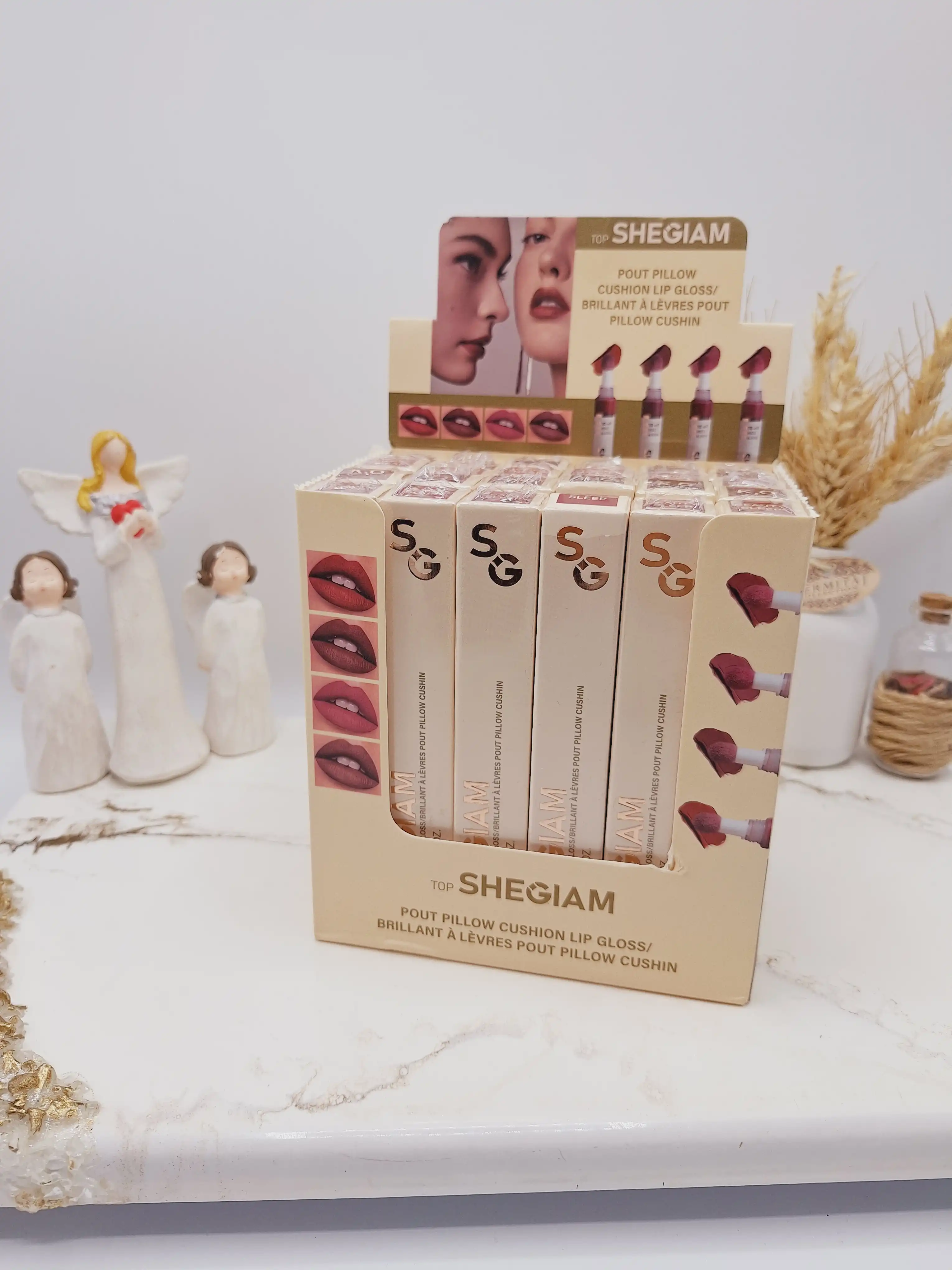لیپ گلاس خیس کوشنی پرطرفدار شیگلم با کیفیت و خوش رنگ SHEGIAM کد 0410