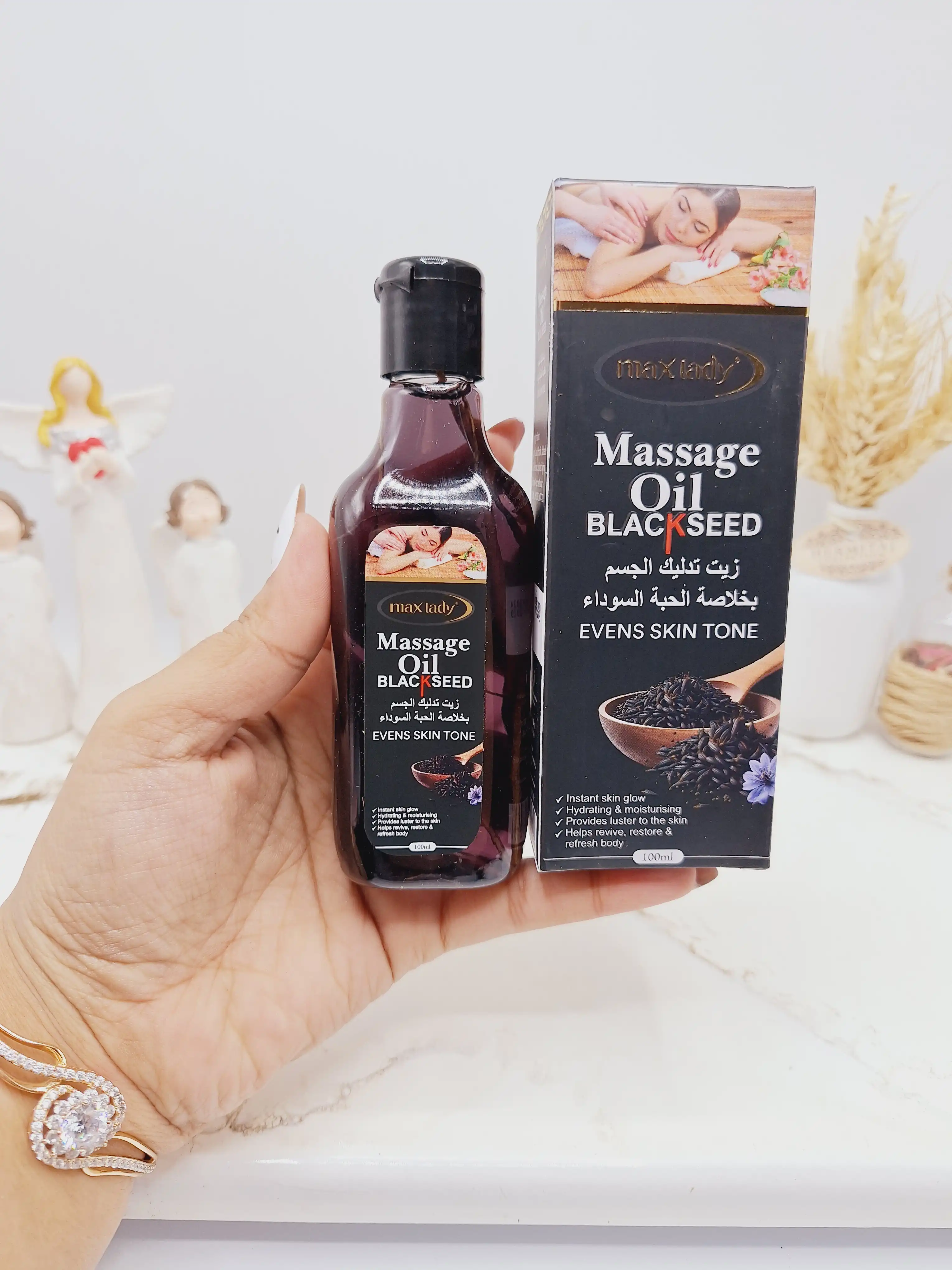 روغن ماساژ و تسکین دهنده درد عضلانی عصاره سیاهدانه برند مکس لیدی کد 7492