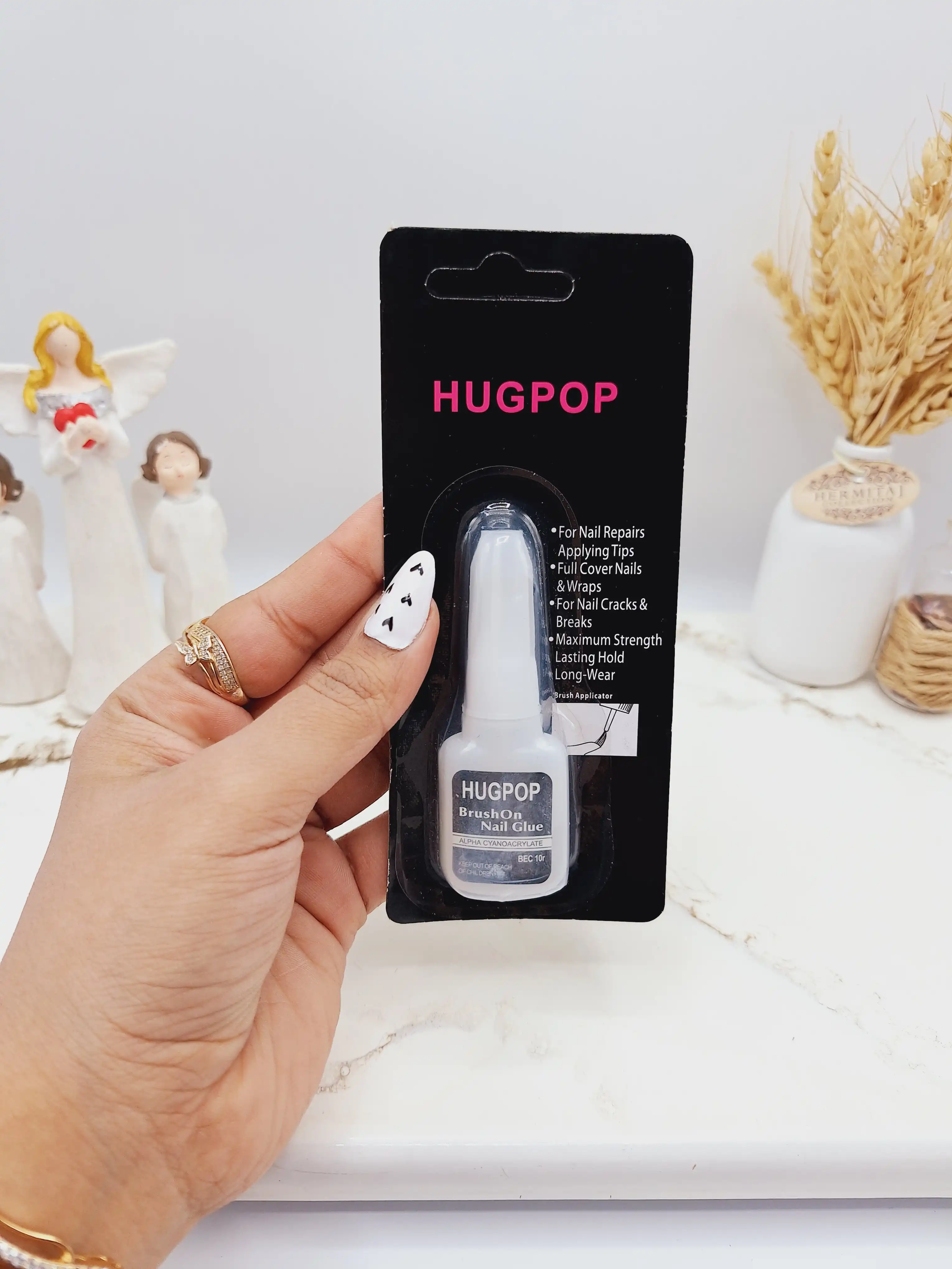 چسب ناخن کارتن مشکی برند HUGPOP کد HB_503