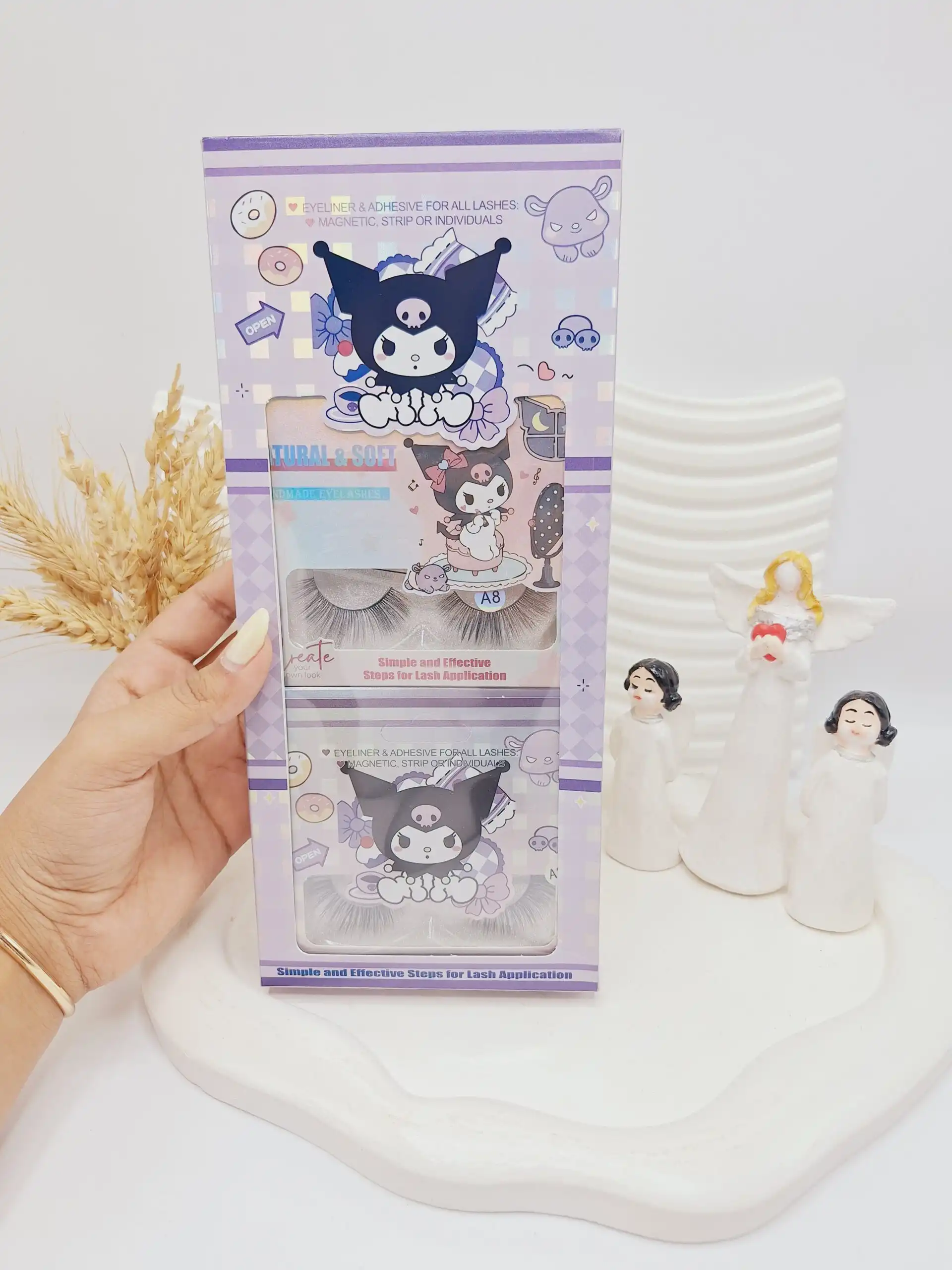 مژه مصنوعی کرومی (کارتن بنفش) کد 0402