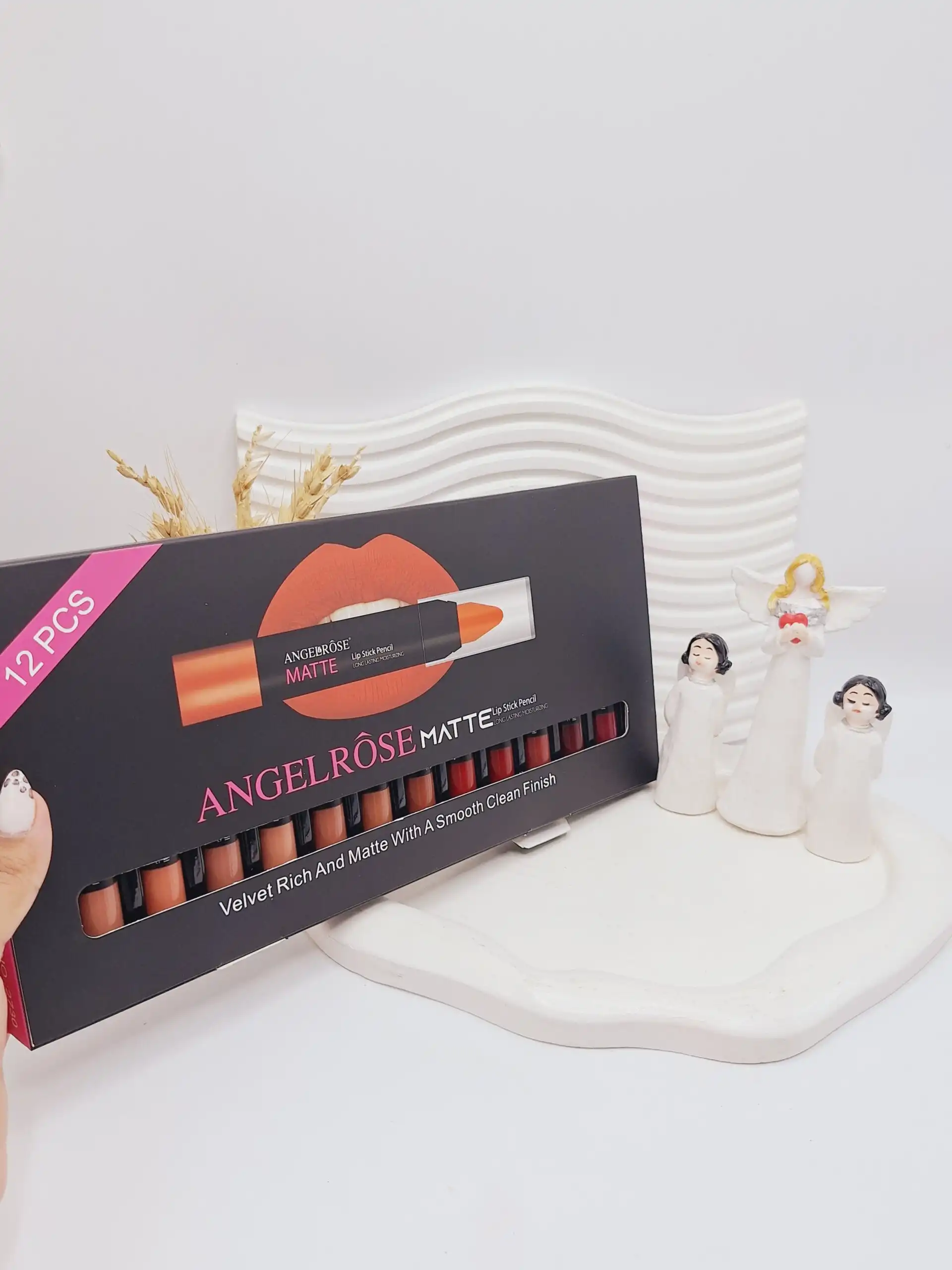 پک رژ لب 12 تایی پیچی مات برند ANGELROSE کد ۰۸۱۷