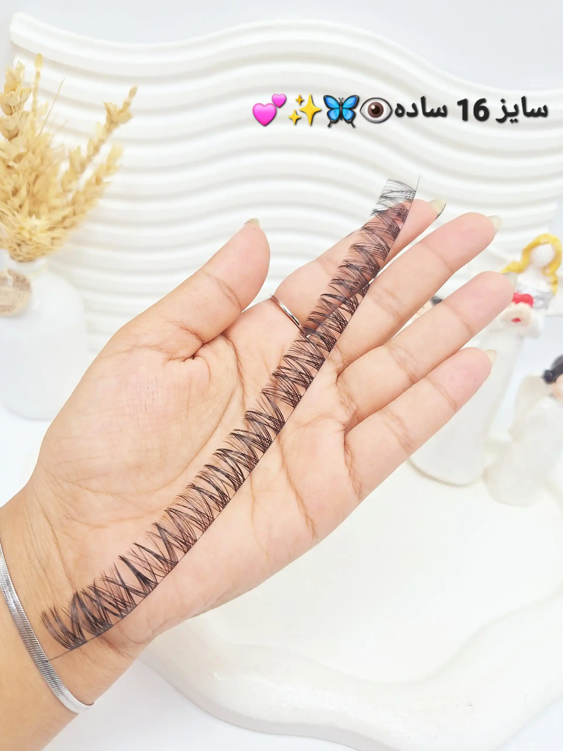 مژه مصنوعی کاشت فیشر ریسه‌ای (سایز ۱۶ ساده) (بالاترین کیفیت مژه کاشت)