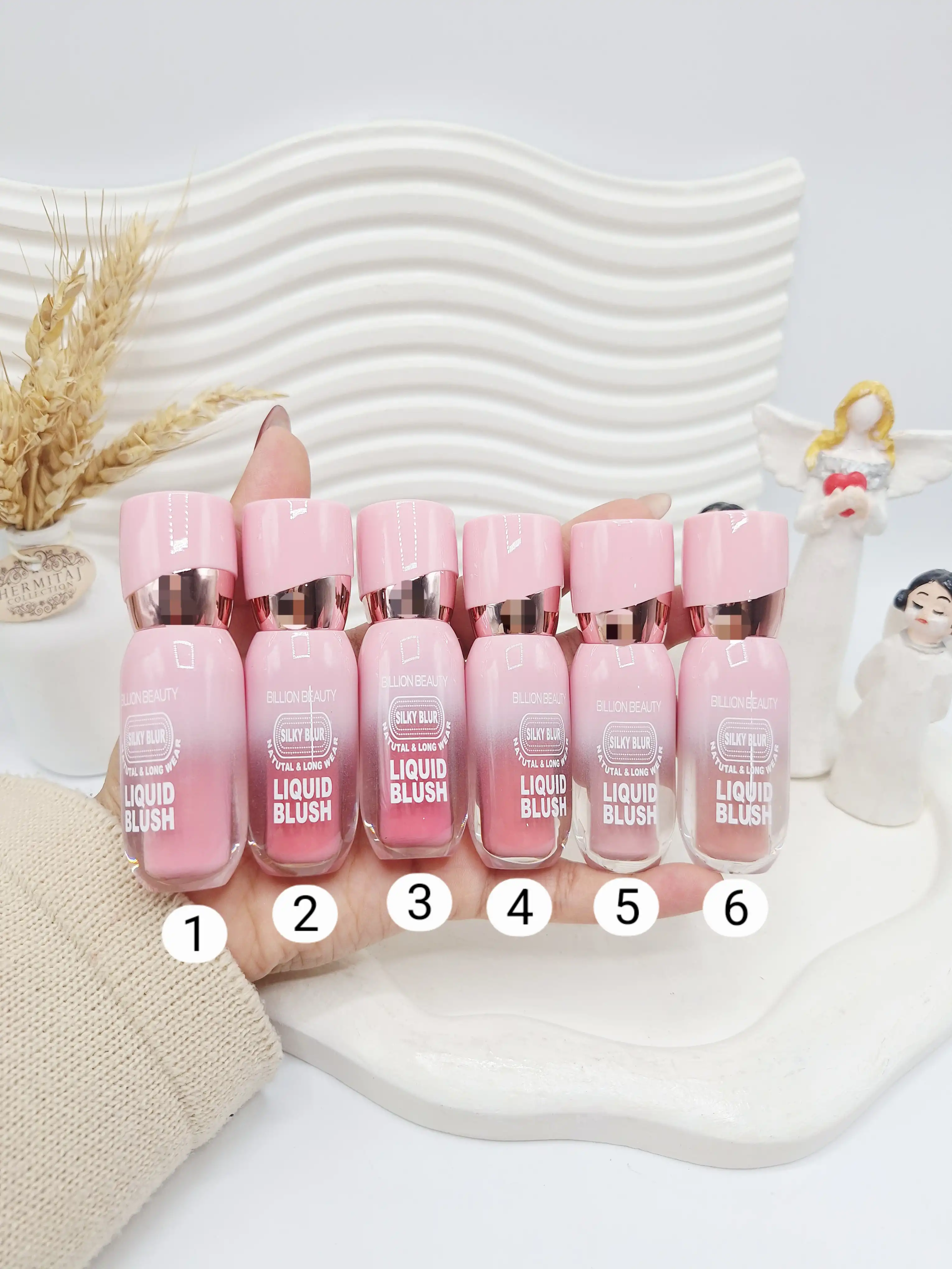 رژ لب و گونه مایع خوش رنگ پوکه ادکلنی برند BILLION BEAUTY کد 70103