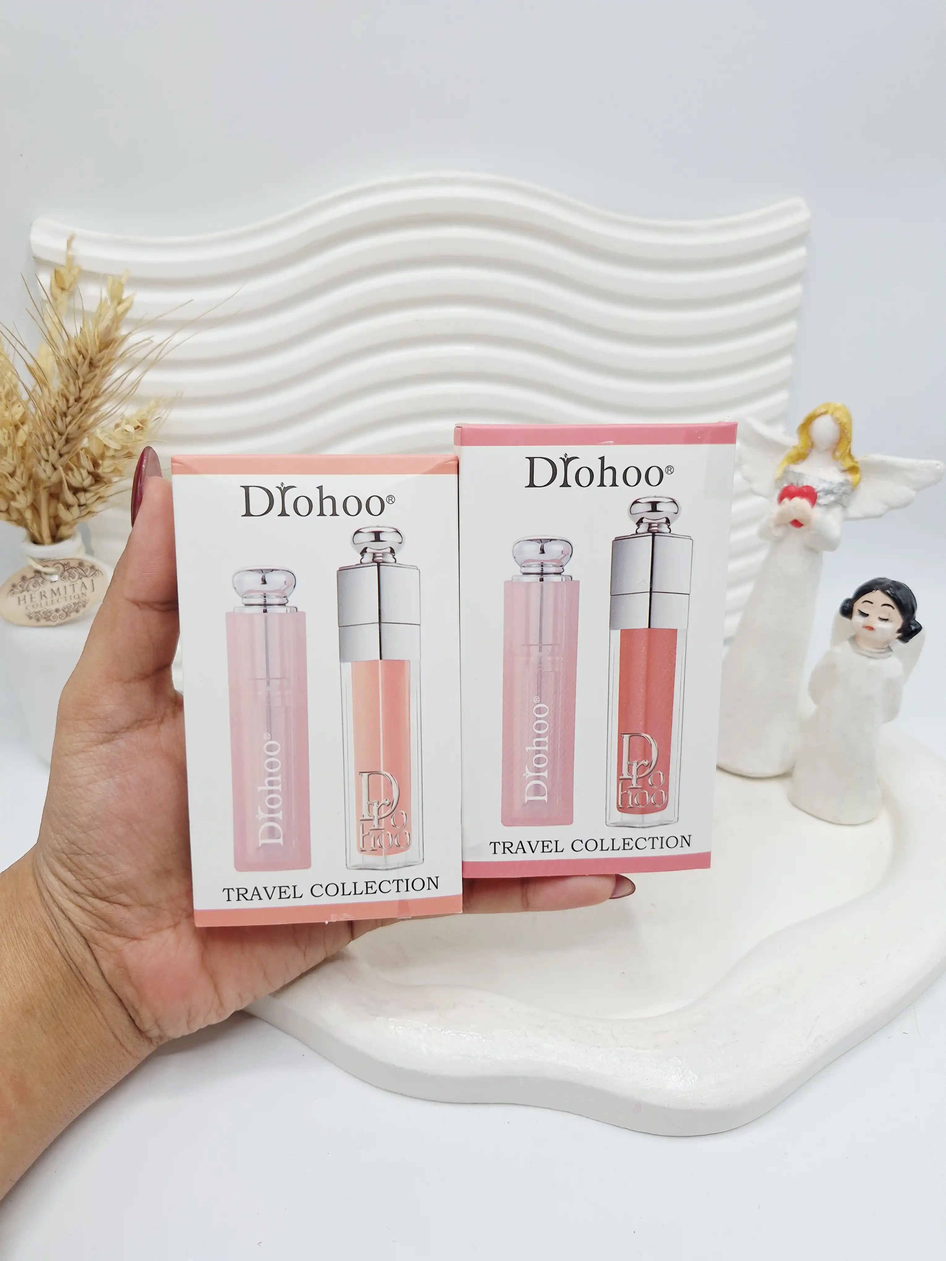 پک 2 تایی لیپ گلاس و بالم لب طرح دیور Drohoo کد 1506