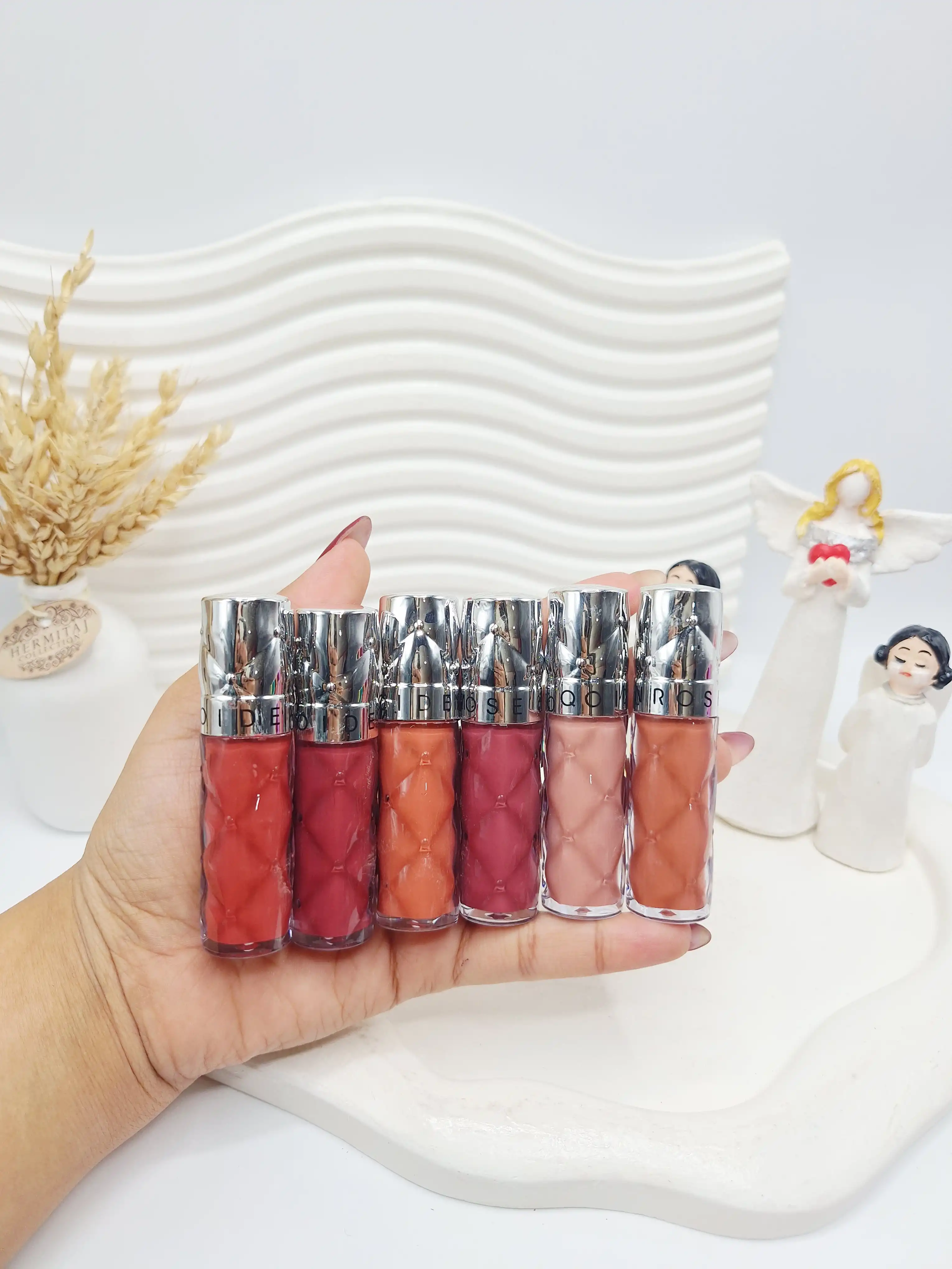 پک 6 تایی رژ مایع ۲۴ ساعته برندQOIDEN ROSE کد 5056