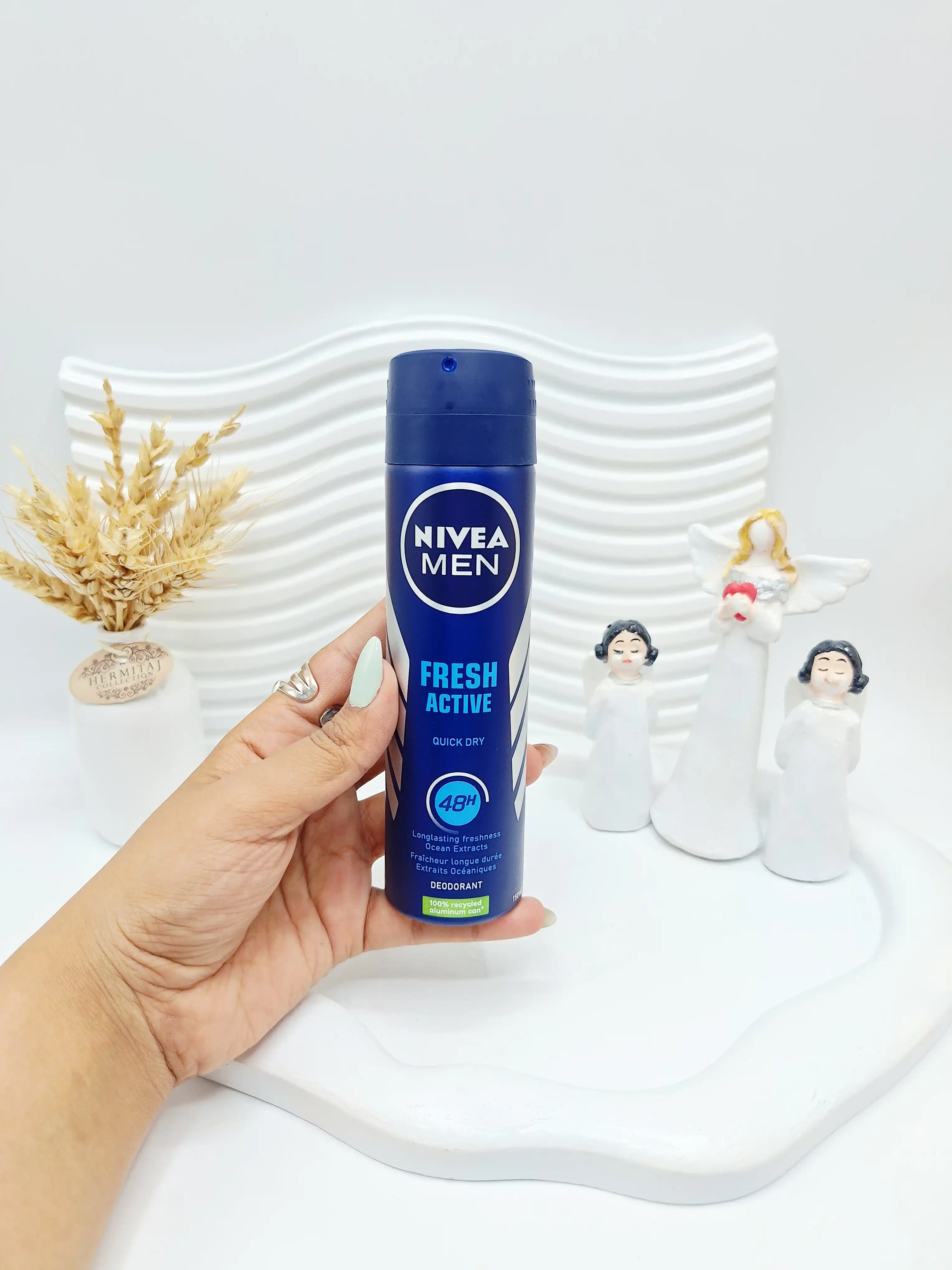 اسپری مردانه نیوآ NIVEA مدل فرش اکتیو آبی FRESH با ماندگاری ۴۸ ساعته کد 8505